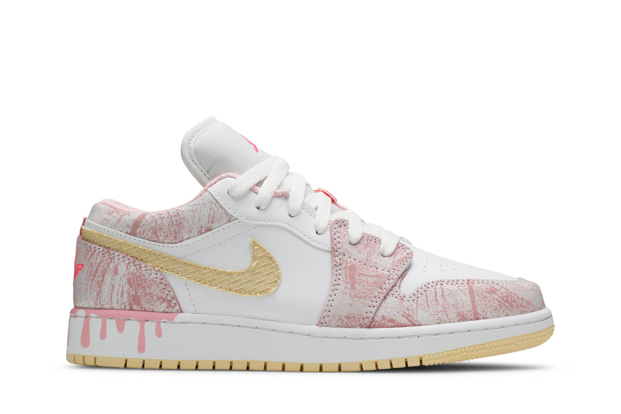 (Grade School) Air Jordan 1 Low Strawberry Ice Cream CW7104-601 Nicesnk