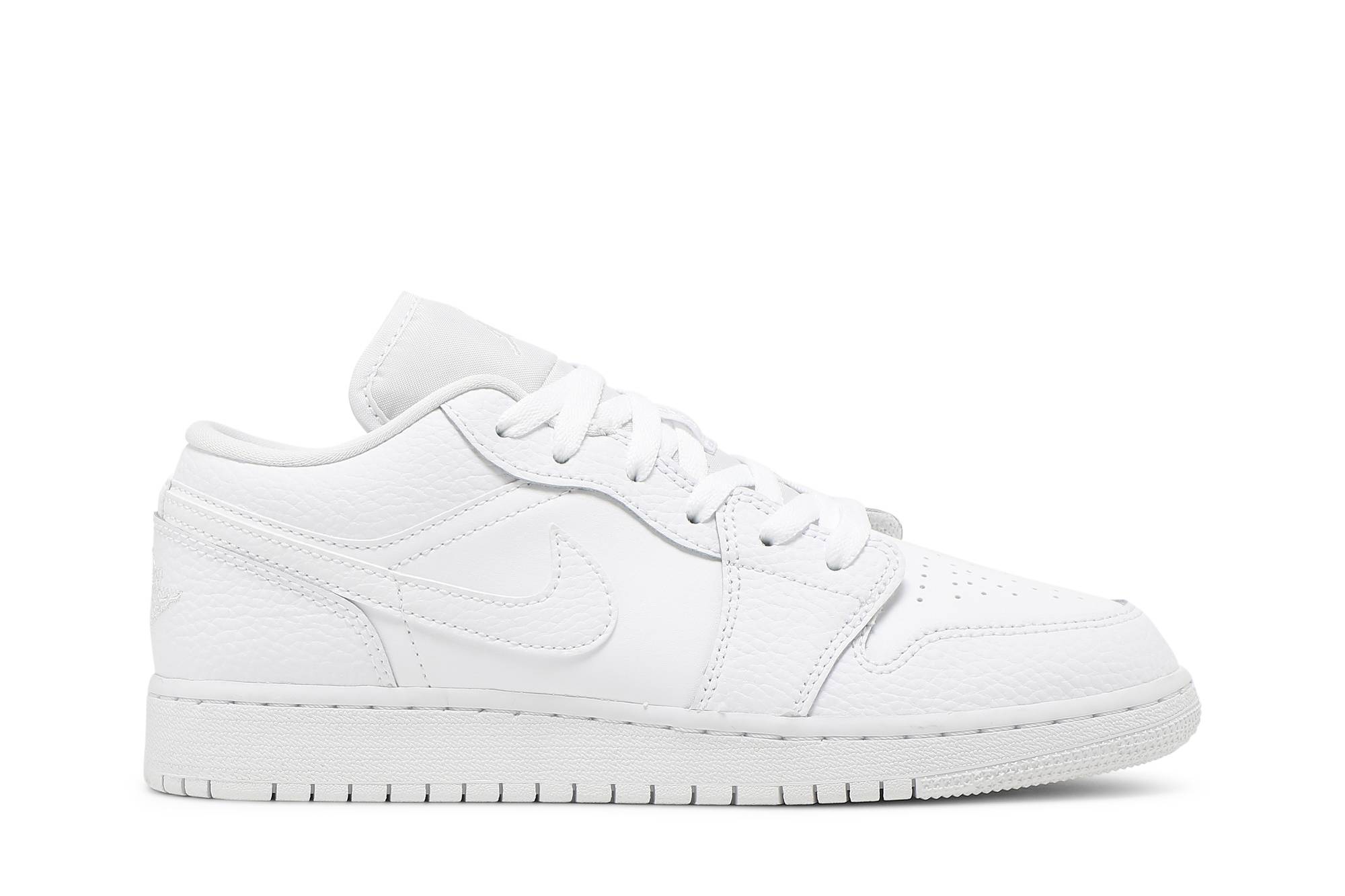 (Grade School) Air Jordan 1 Low Triple White 553560-130 Nicesnk