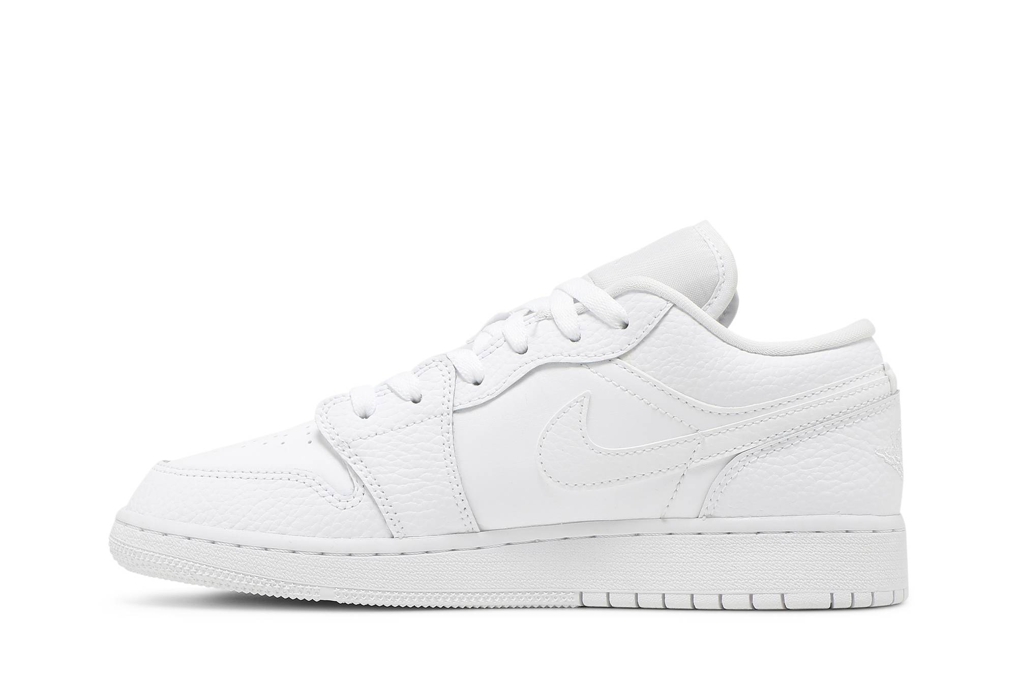 (Grade School) Air Jordan 1 Low Triple White 553560-130 Nicesnk