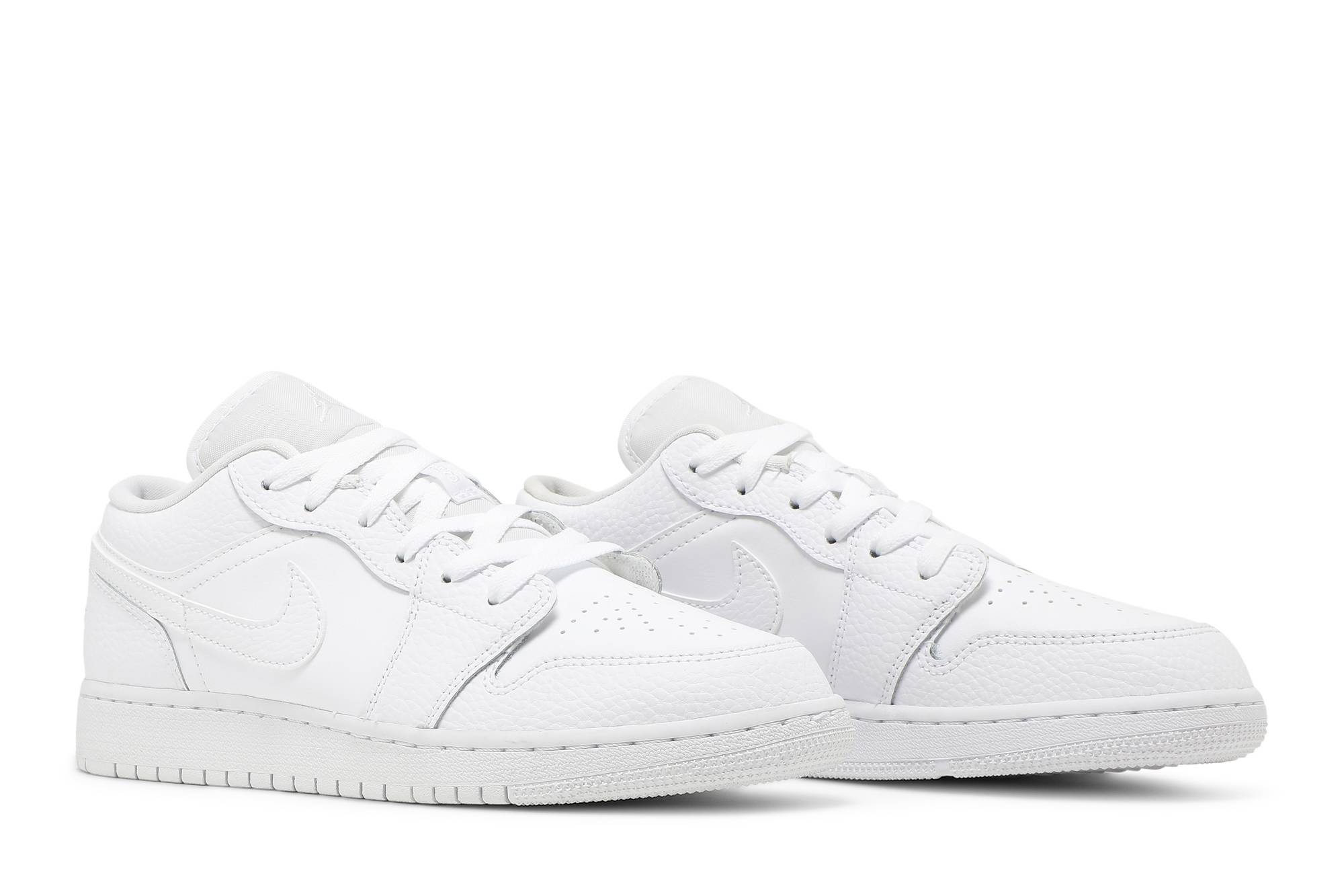 (Grade School) Air Jordan 1 Low Triple White 553560-130 Nicesnk