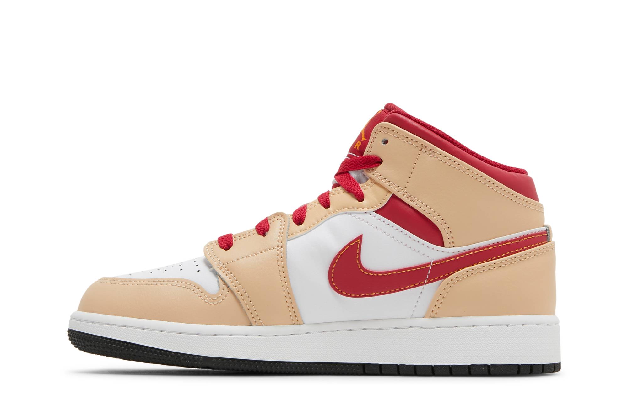 (Grade School) Air Jordan 1 Mid ‘Beige Red’ 554725-201
