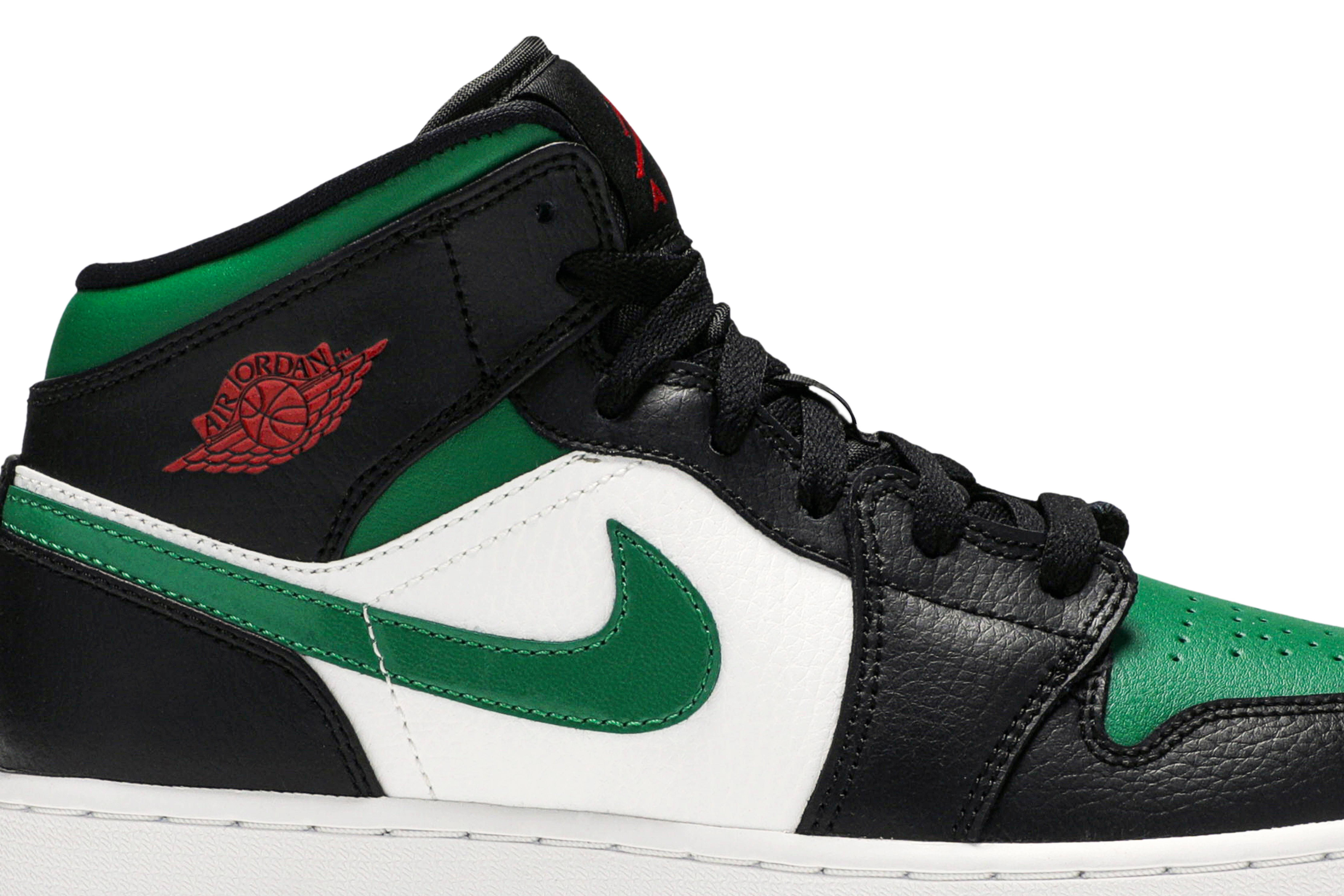 (Grade School) Air Jordan 1 Mid Black Pine Green 554725-067 Nicesnk