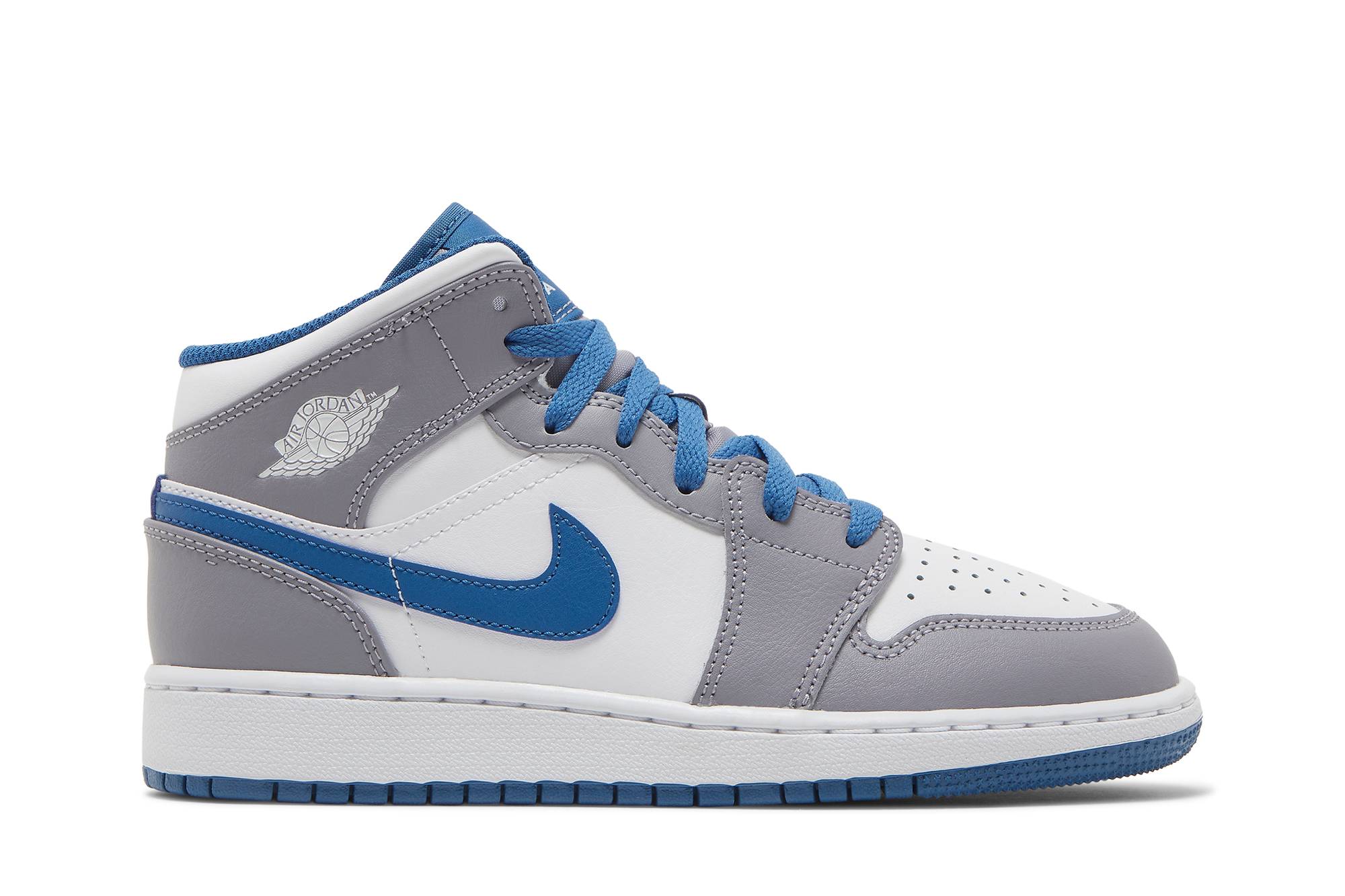 (Grade School) Air Jordan 1 Mid ‘Cement True Blue’ DQ8423-014