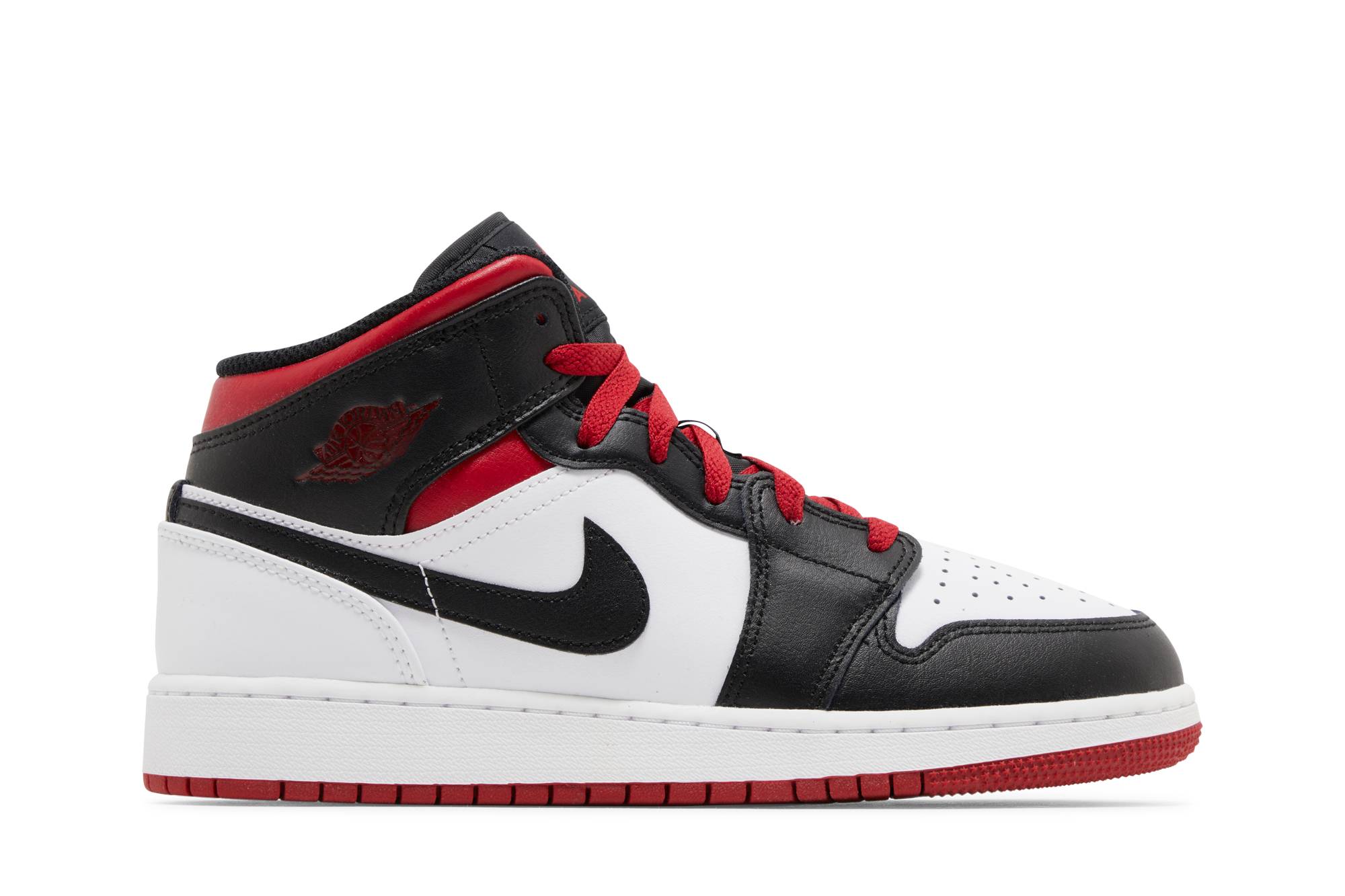(Grade School) Air Jordan 1 Mid Gym Red Black Toe DQ8423-106 Nicesnk