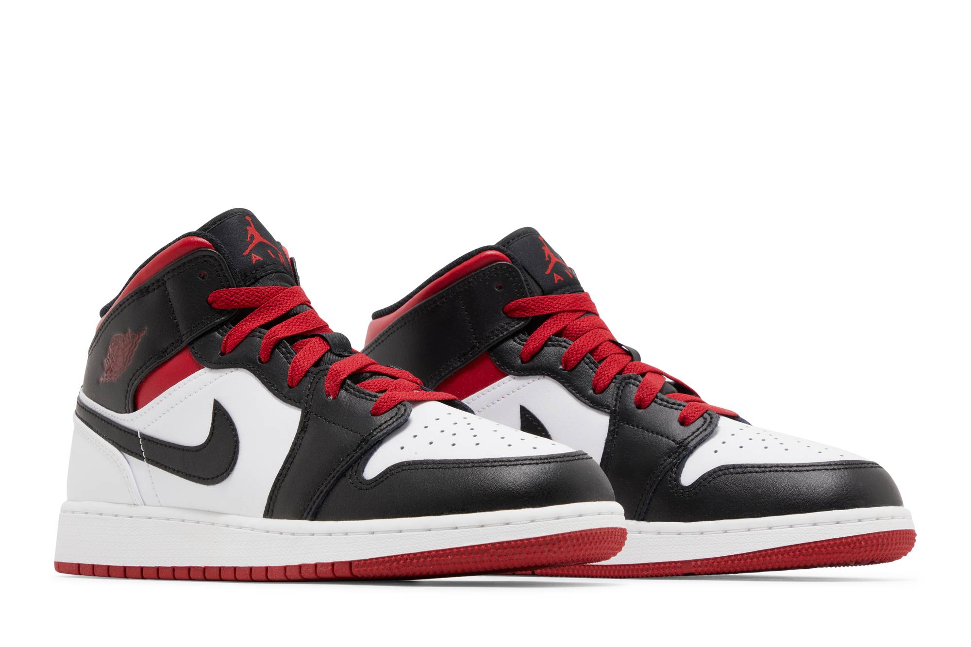 (Grade School) Air Jordan 1 Mid Gym Red Black Toe DQ8423-106 Nicesnk