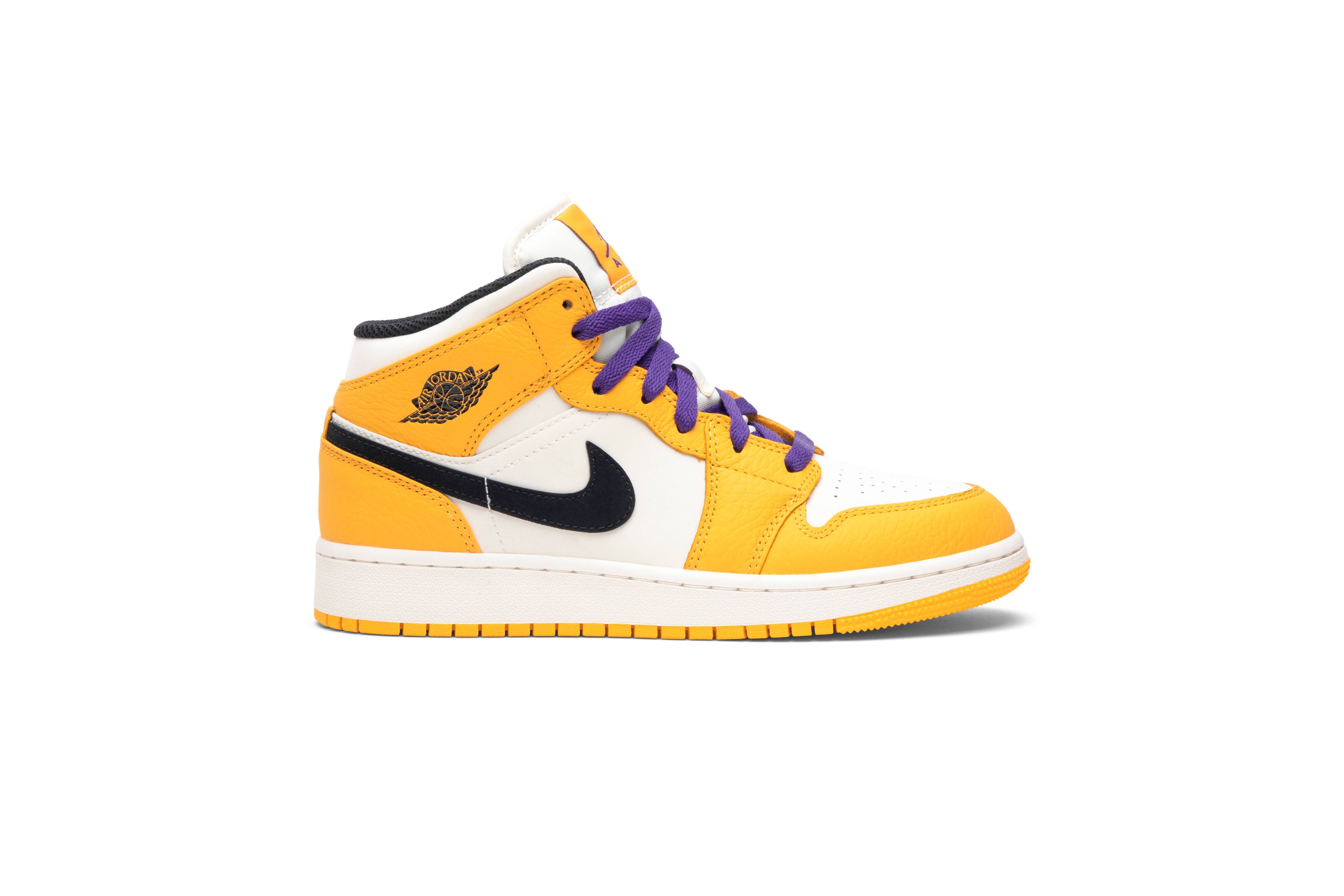 (Grade School) Air Jordan 1 Mid Lakers BQ6931-700 Nicesnk
