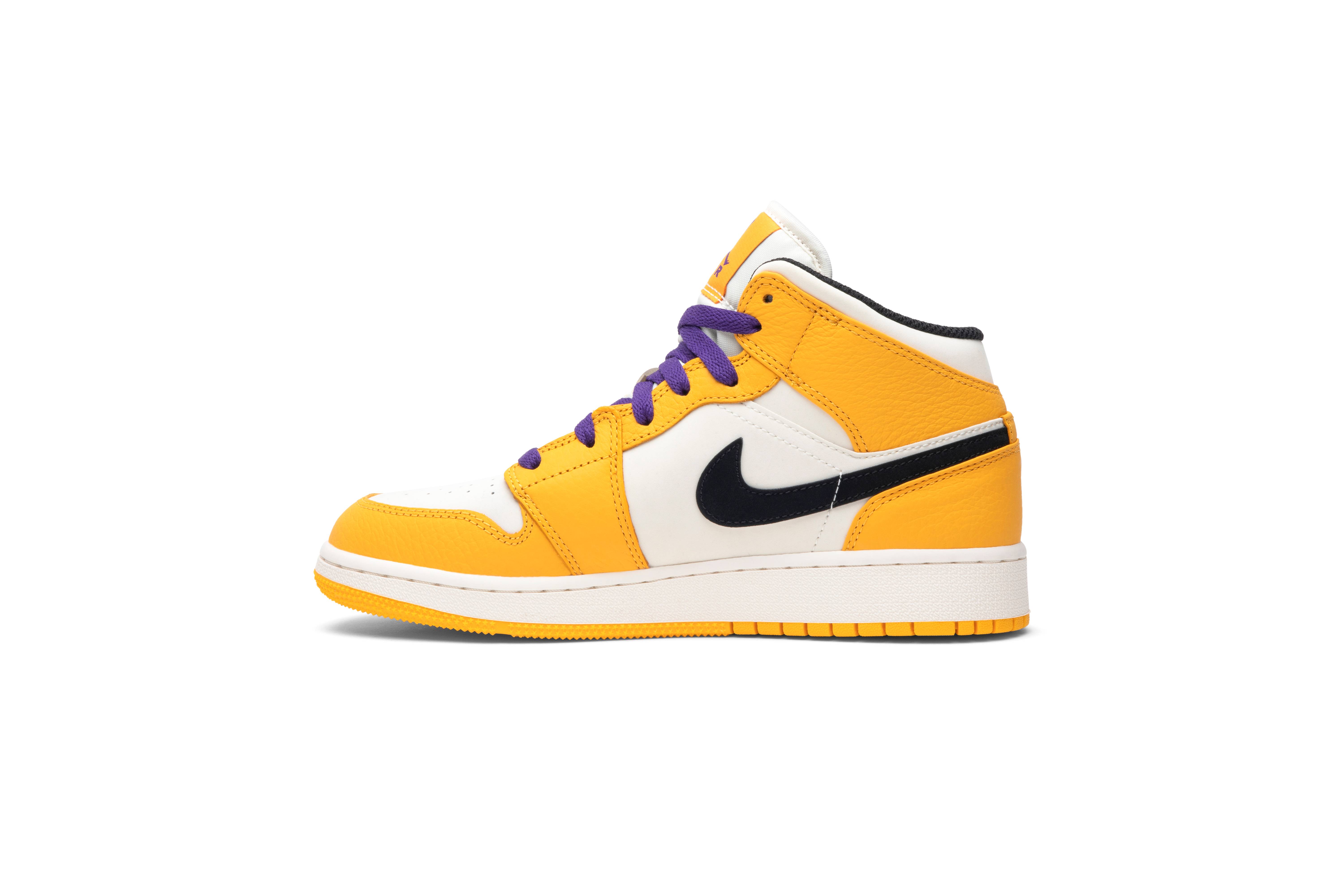 (Grade School) Air Jordan 1 Mid Lakers BQ6931-700 Nicesnk