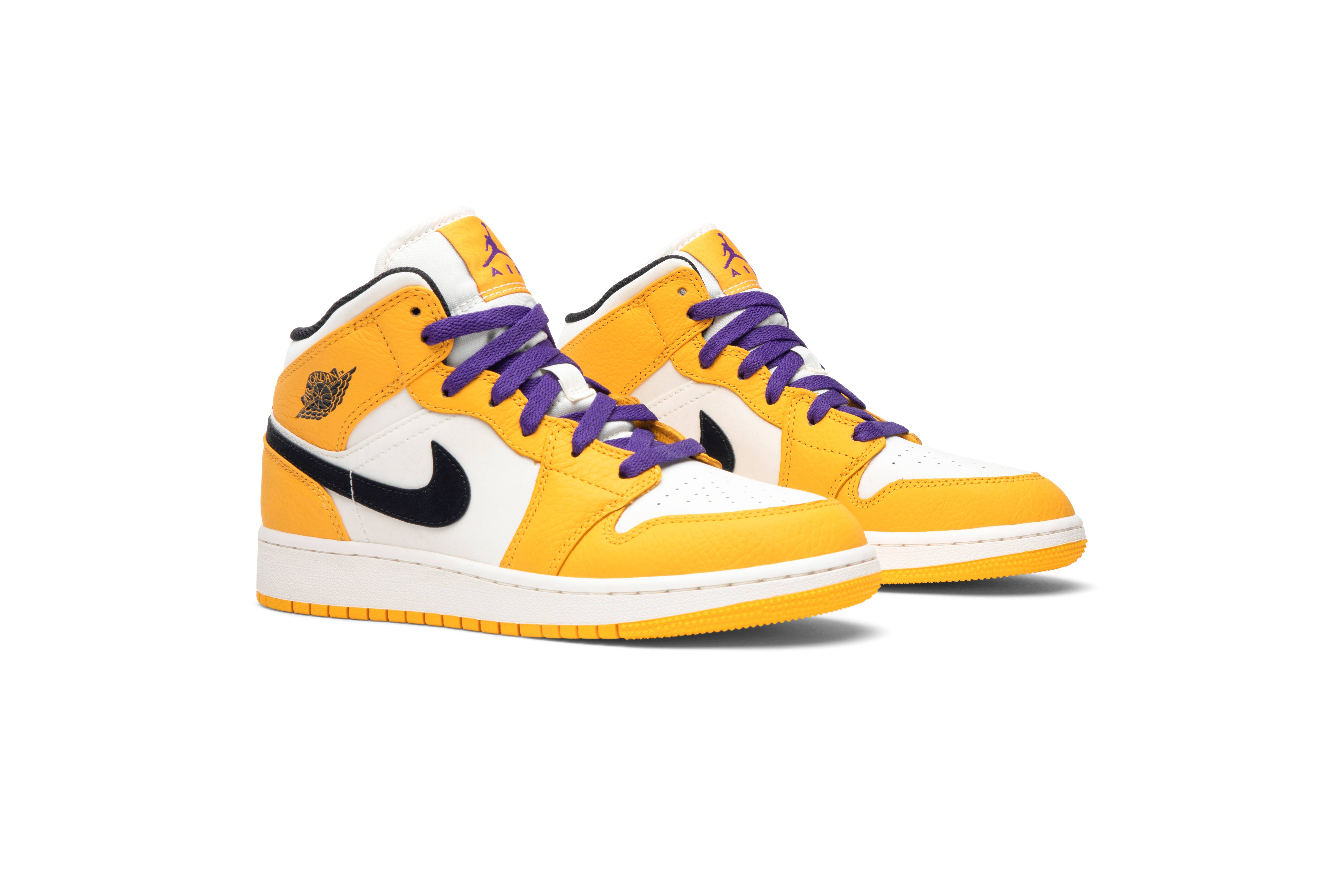 (Grade School) Air Jordan 1 Mid Lakers BQ6931-700 Nicesnk
