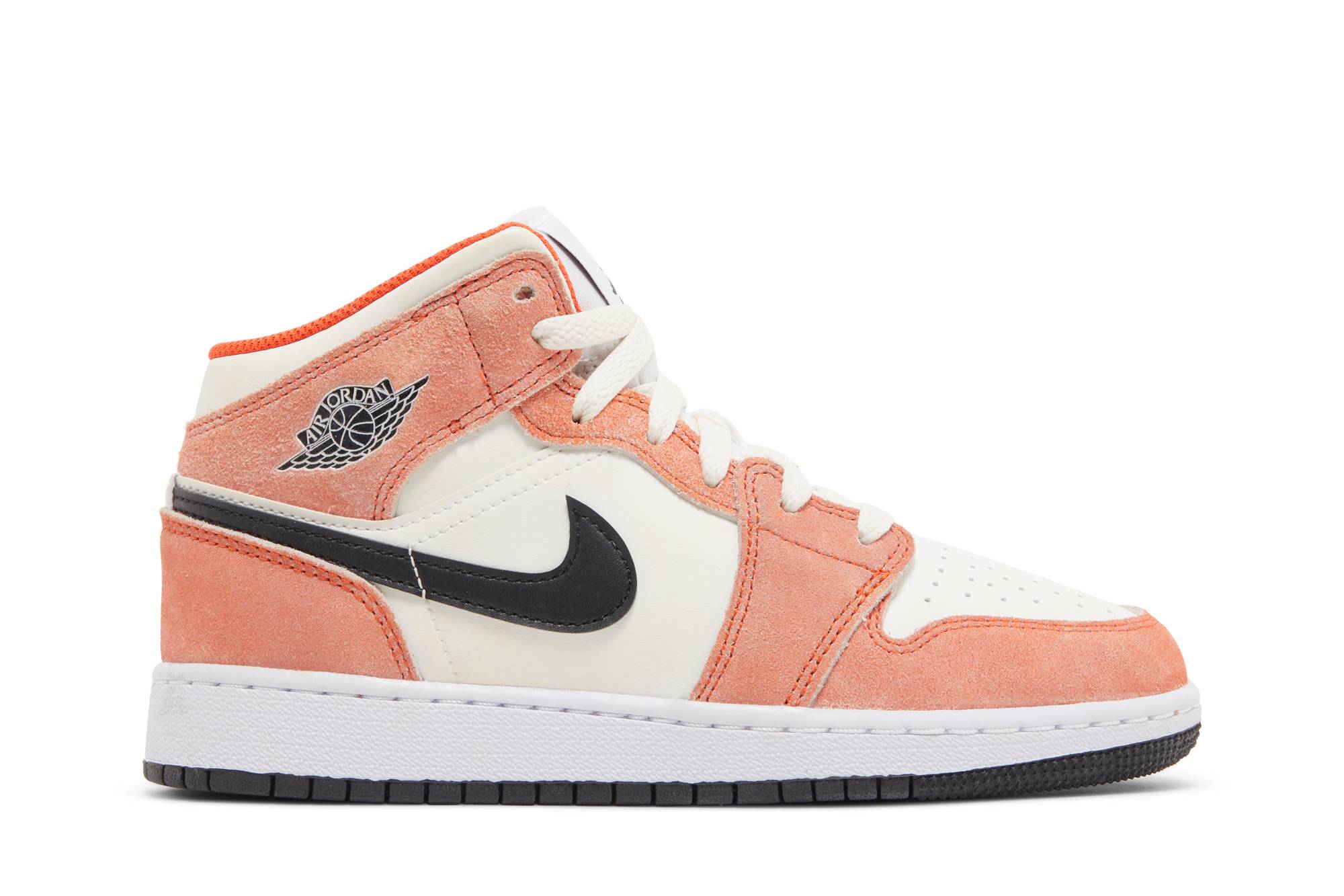 (Grade School) Air Jordan 1 Mid Orange Suede DV1336-800 Nicesnk
