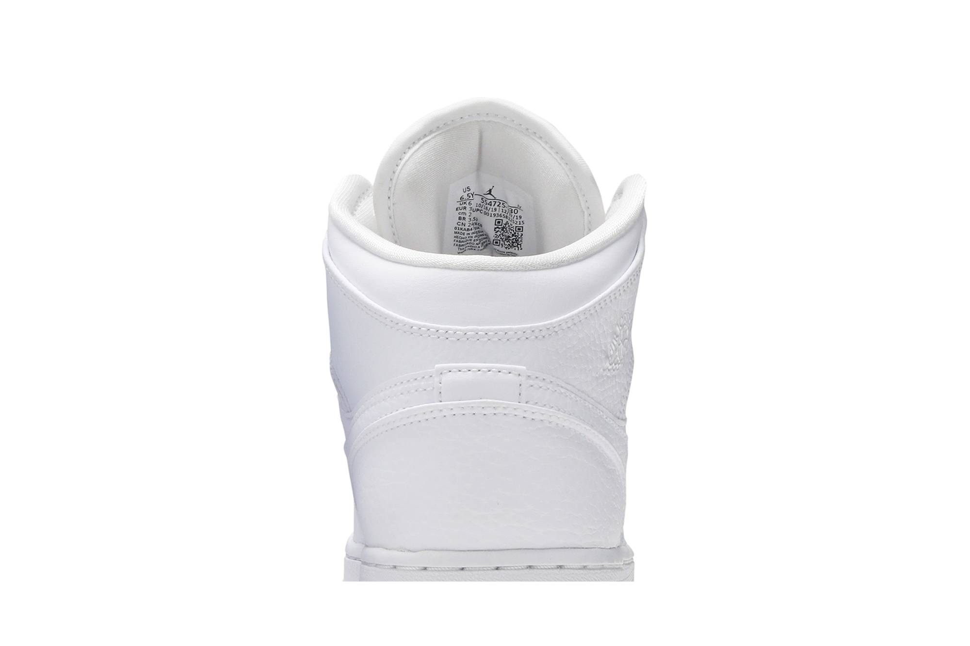 (Grade School) Air Jordan 1 Mid ‘Triple White’ 554725-130