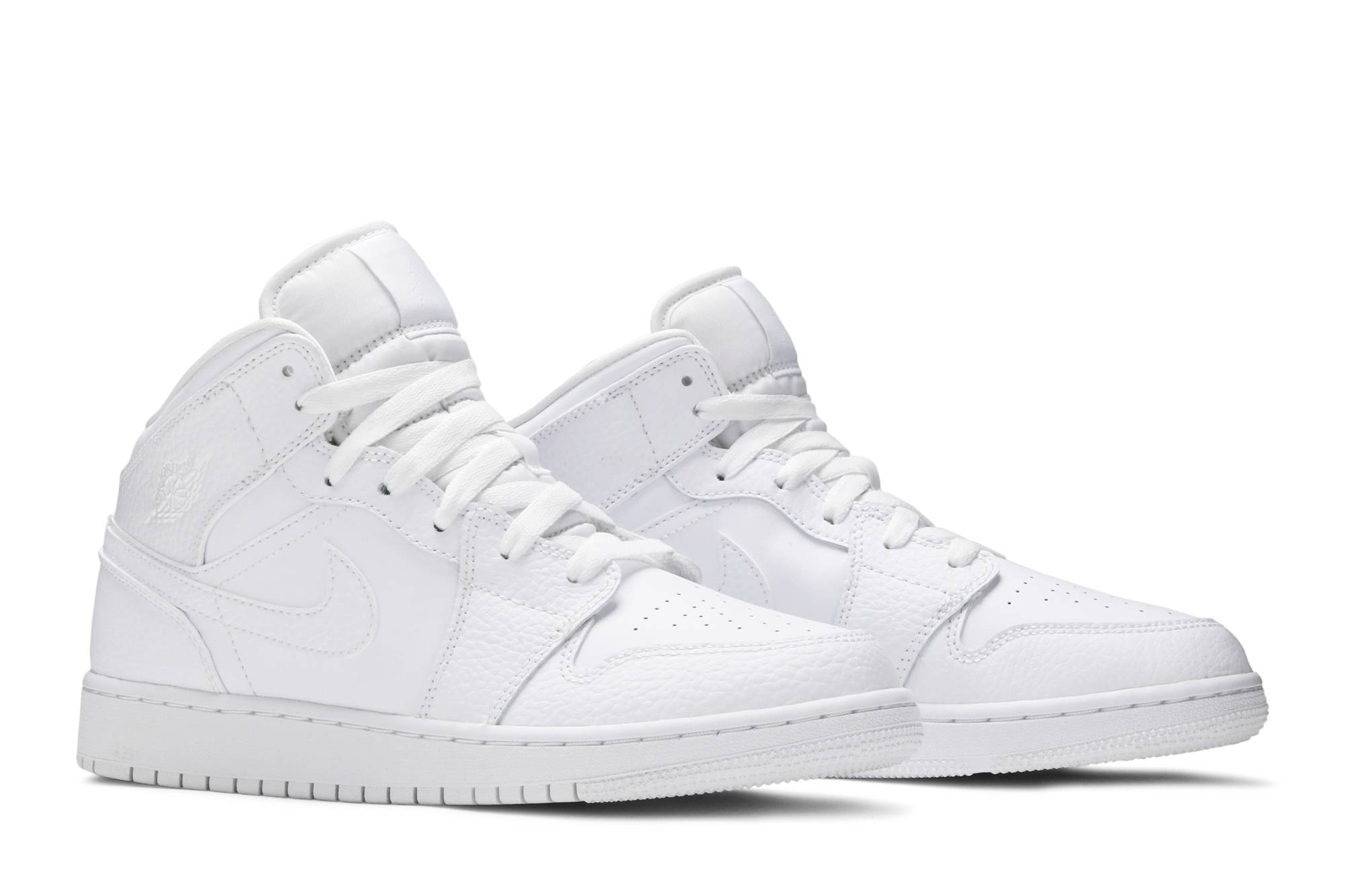(Grade School) Air Jordan 1 Mid ‘Triple White’ 554725-130