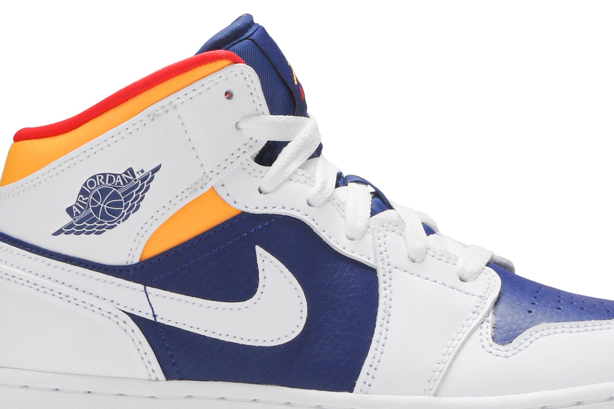 (Grade School) Air Jordan 1 Mid ‘White Deep Royal Blue’ 554725-131