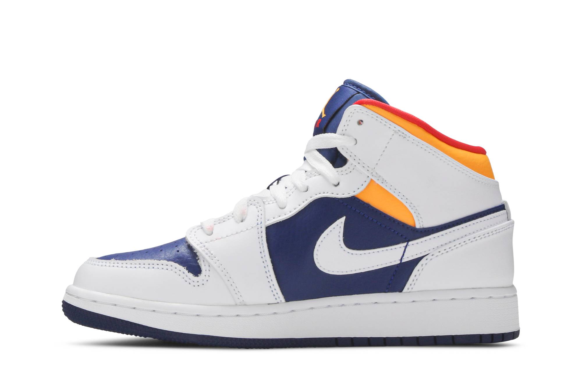 (Grade School) Air Jordan 1 Mid ‘White Deep Royal Blue’ 554725-131