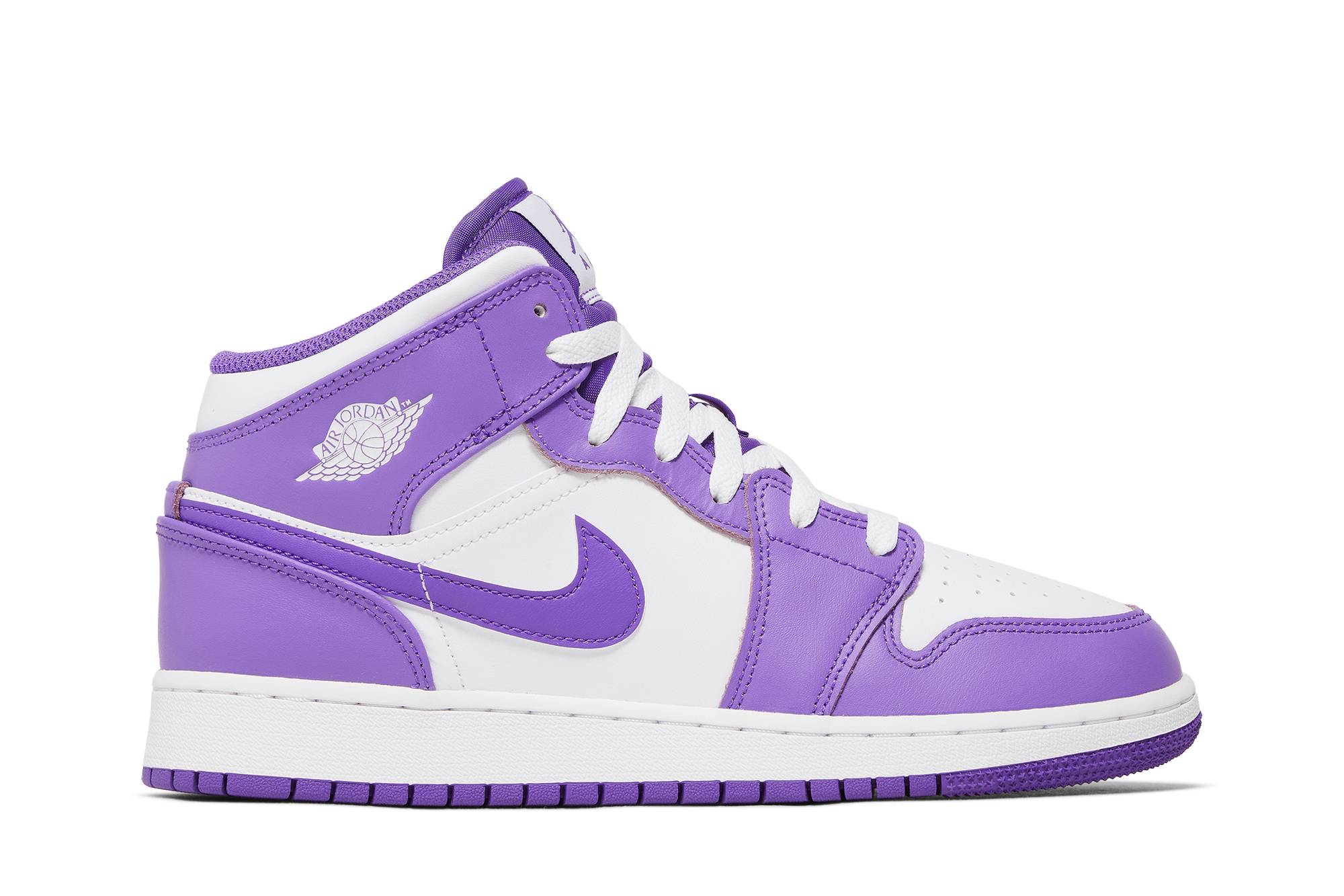 (Grade School) Air Jordan 1 Mid White Purple DQ8423-511 Nicesnk