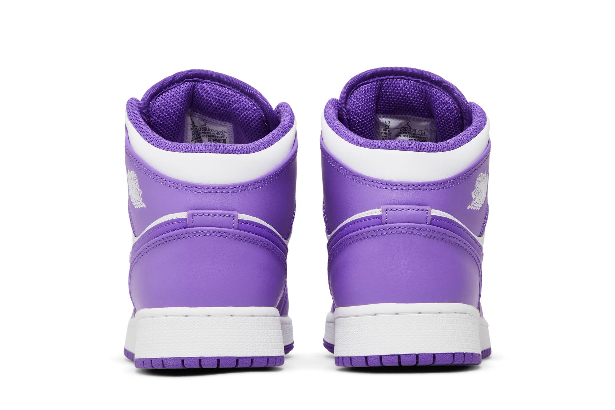 (Grade School) Air Jordan 1 Mid White Purple DQ8423-511 Nicesnk