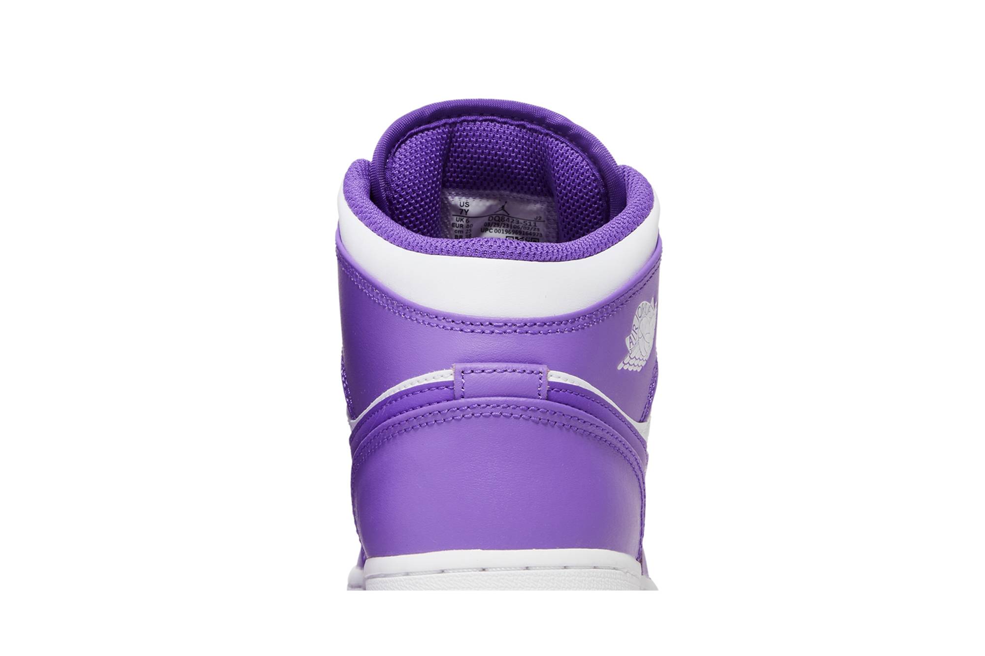 (Grade School) Air Jordan 1 Mid White Purple DQ8423-511 Nicesnk