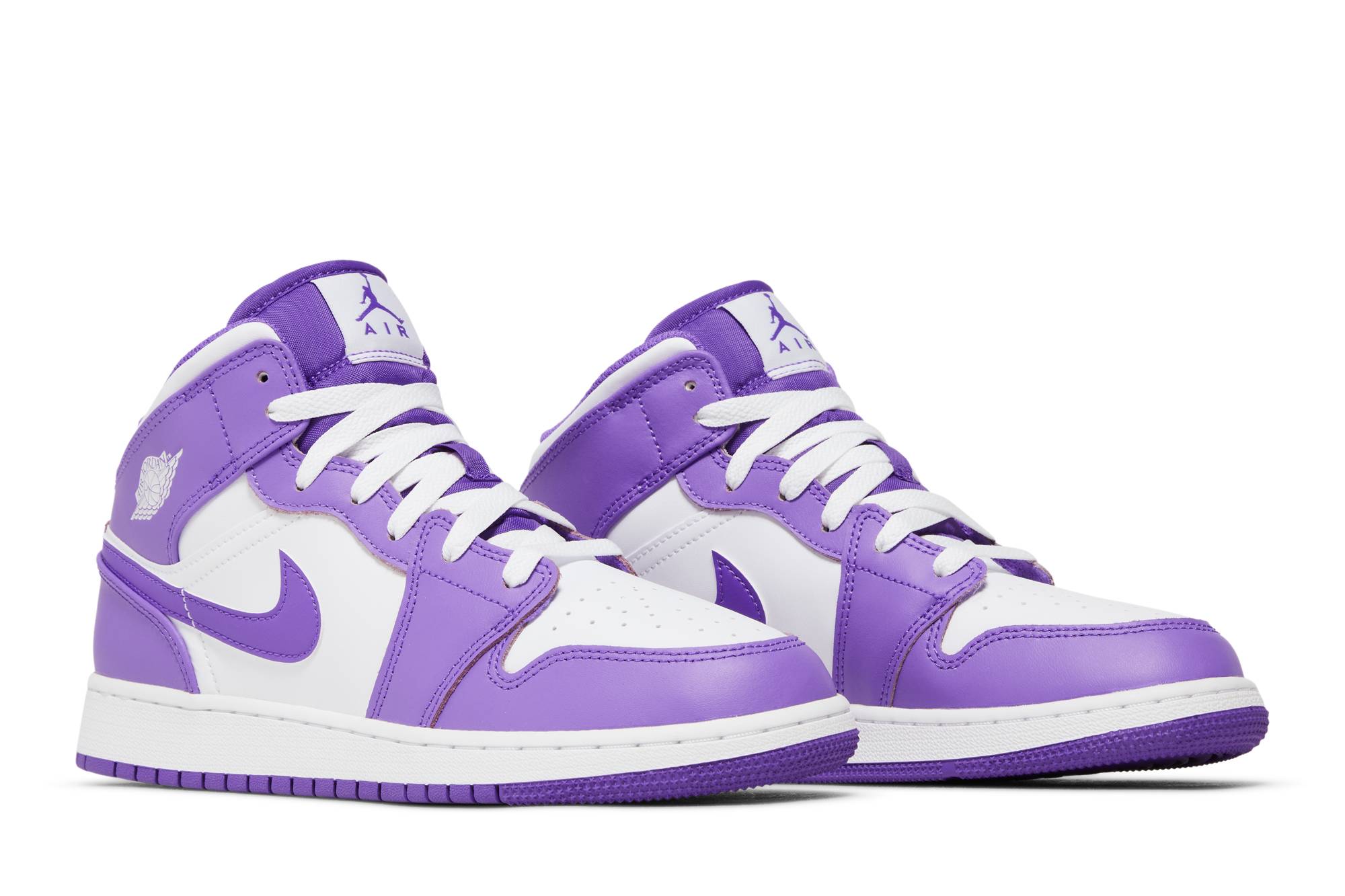 (Grade School) Air Jordan 1 Mid White Purple DQ8423-511 Nicesnk