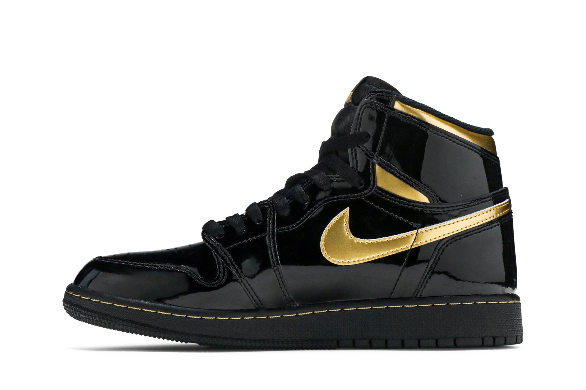 (Grade School) Air Jordan 1 Retro High OG ‘Black Metallic Gold’ 575441-032