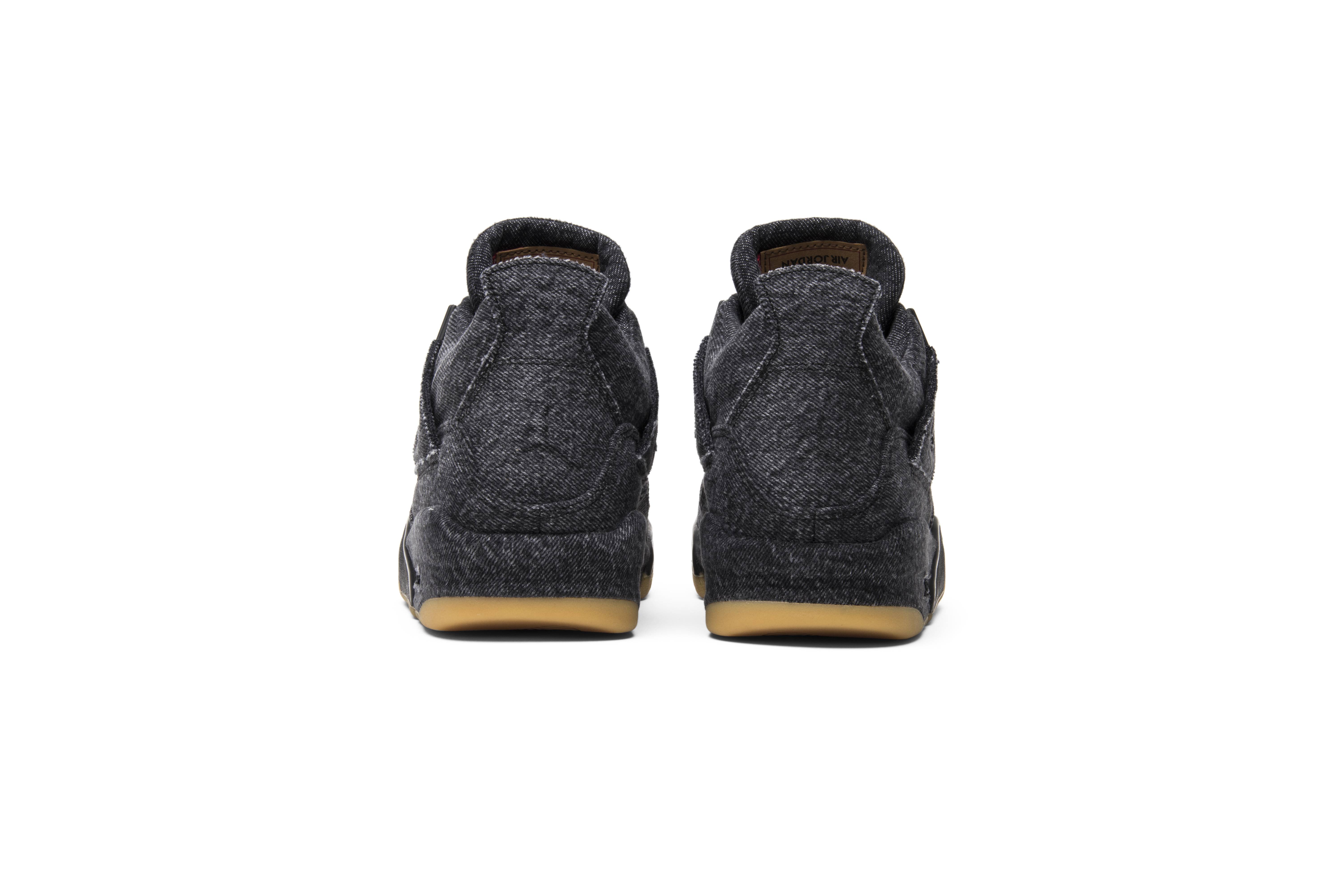 (grade school) L*v*s x air jordan 4 retro black denim (L*v*s tag) aq9103-001 nicesnk