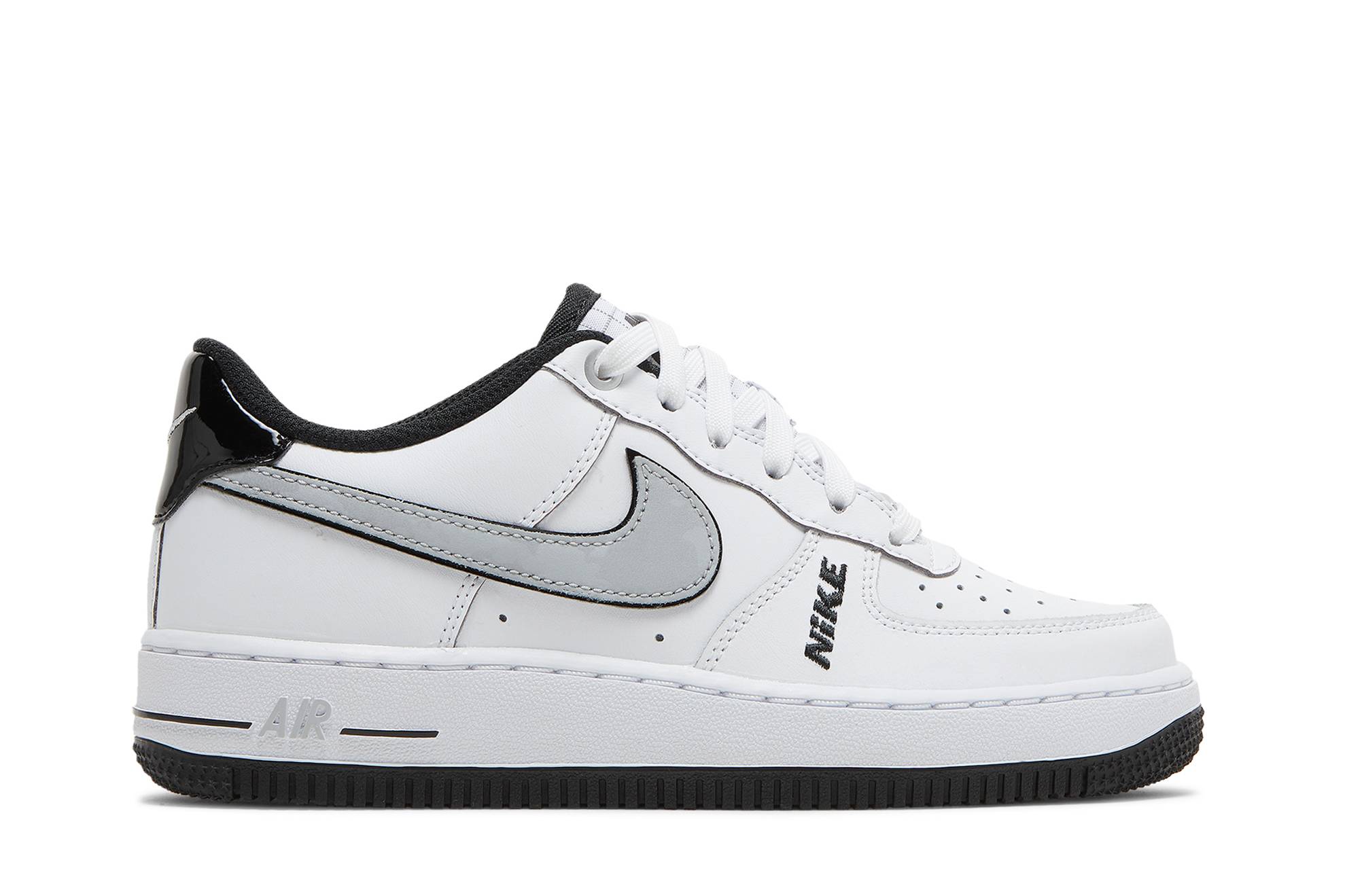 (Grade School) Nike Air Force 1 Low LV8 White Wolf Grey Black DO3809-101 Nicesnk