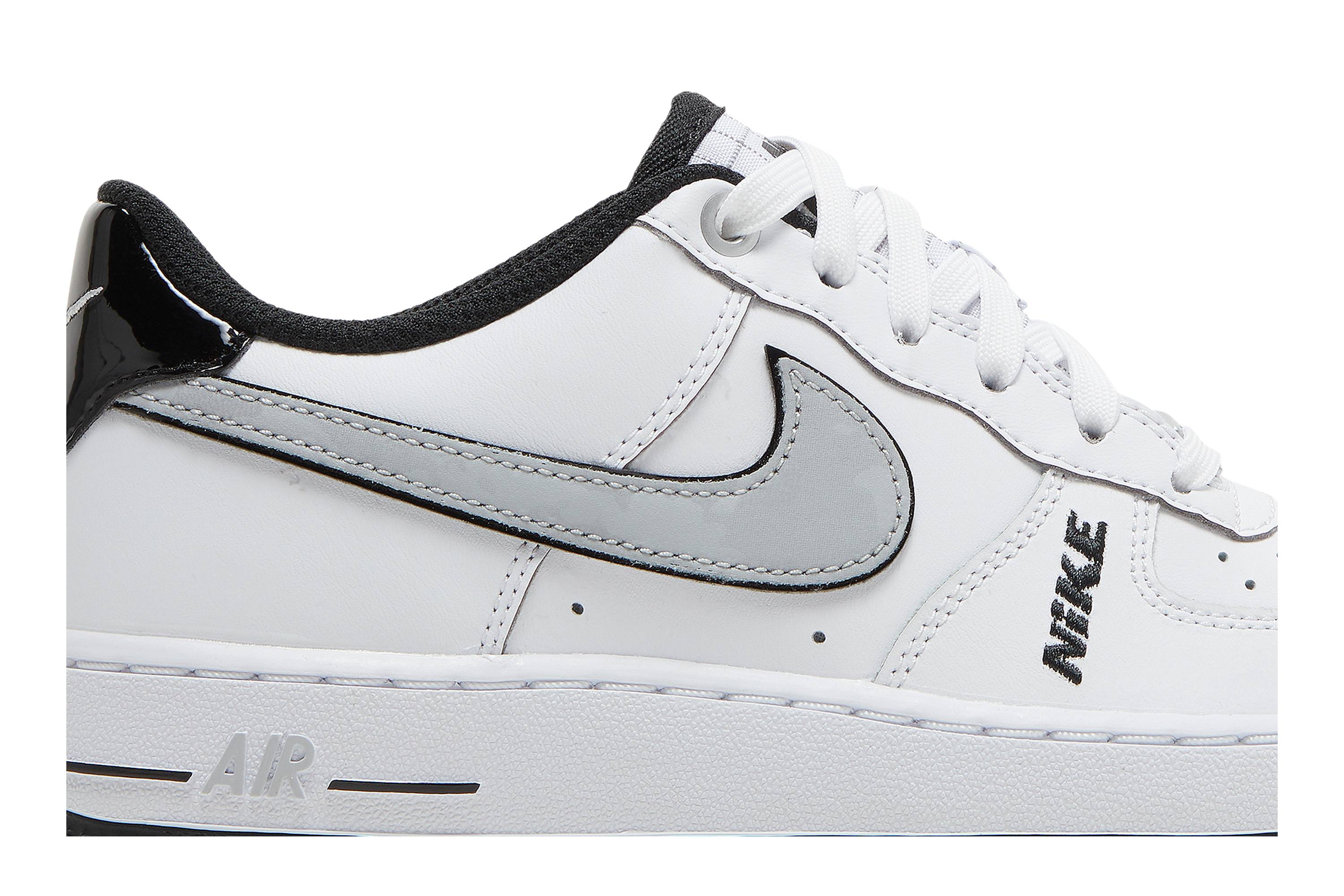 (Grade School) Nike Air Force 1 Low LV8 White Wolf Grey Black DO3809-101 Nicesnk