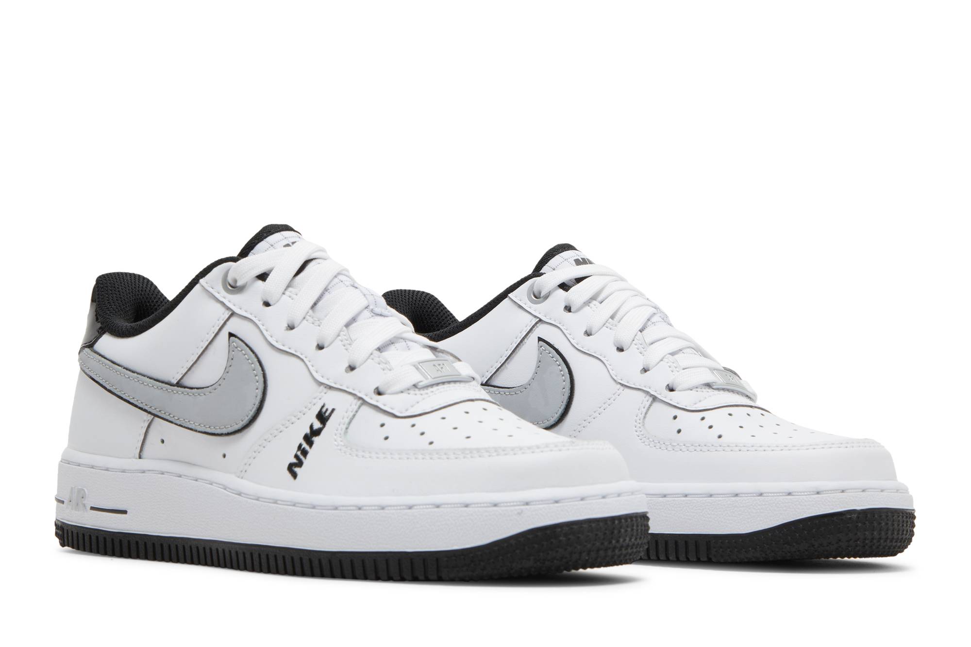 (Grade School) Nike Air Force 1 Low LV8 White Wolf Grey Black DO3809-101 Nicesnk