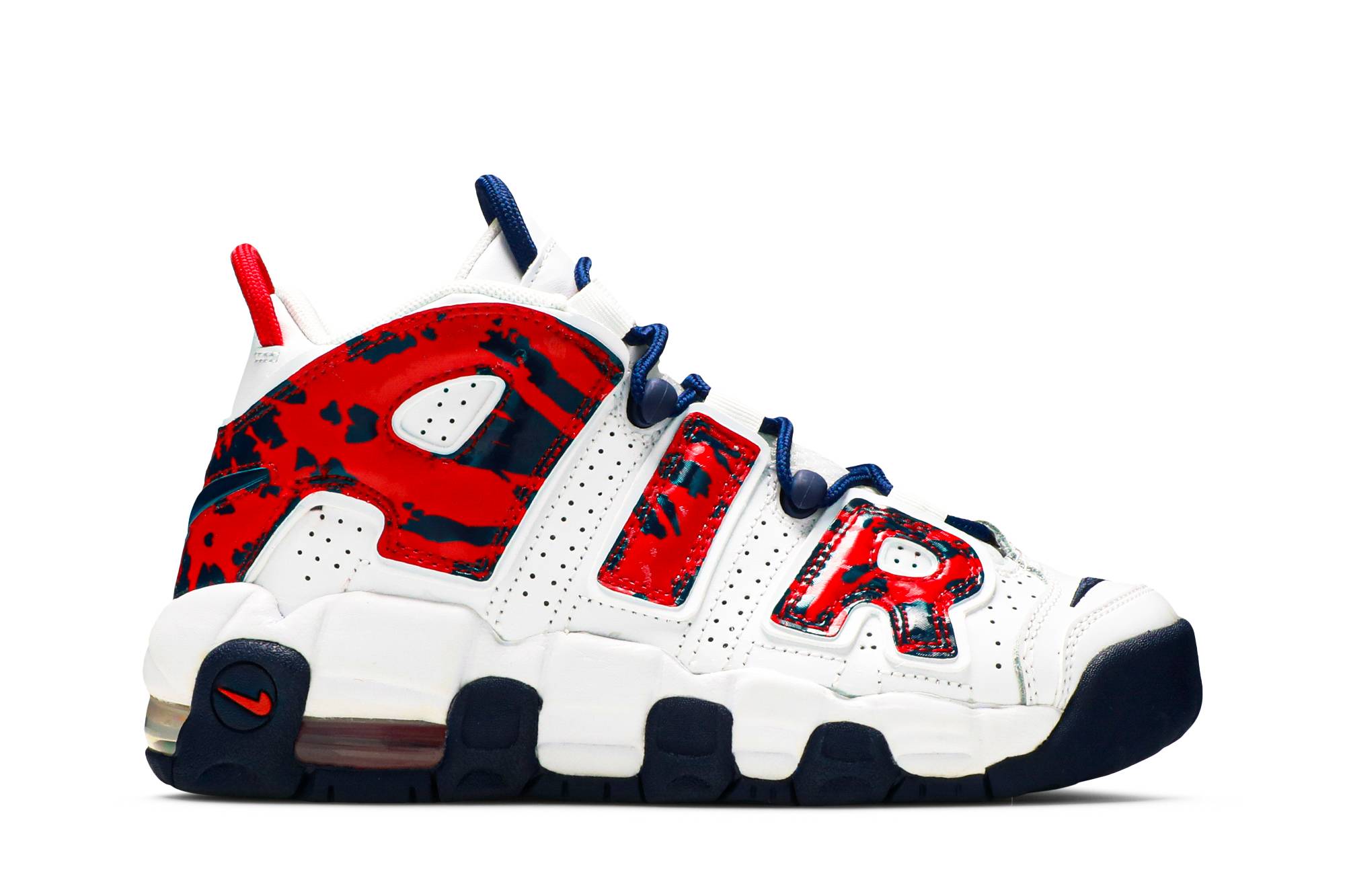 (Grade School) Nike Air More Uptempo ‘White Blue Red Camo’ CZ7885-100