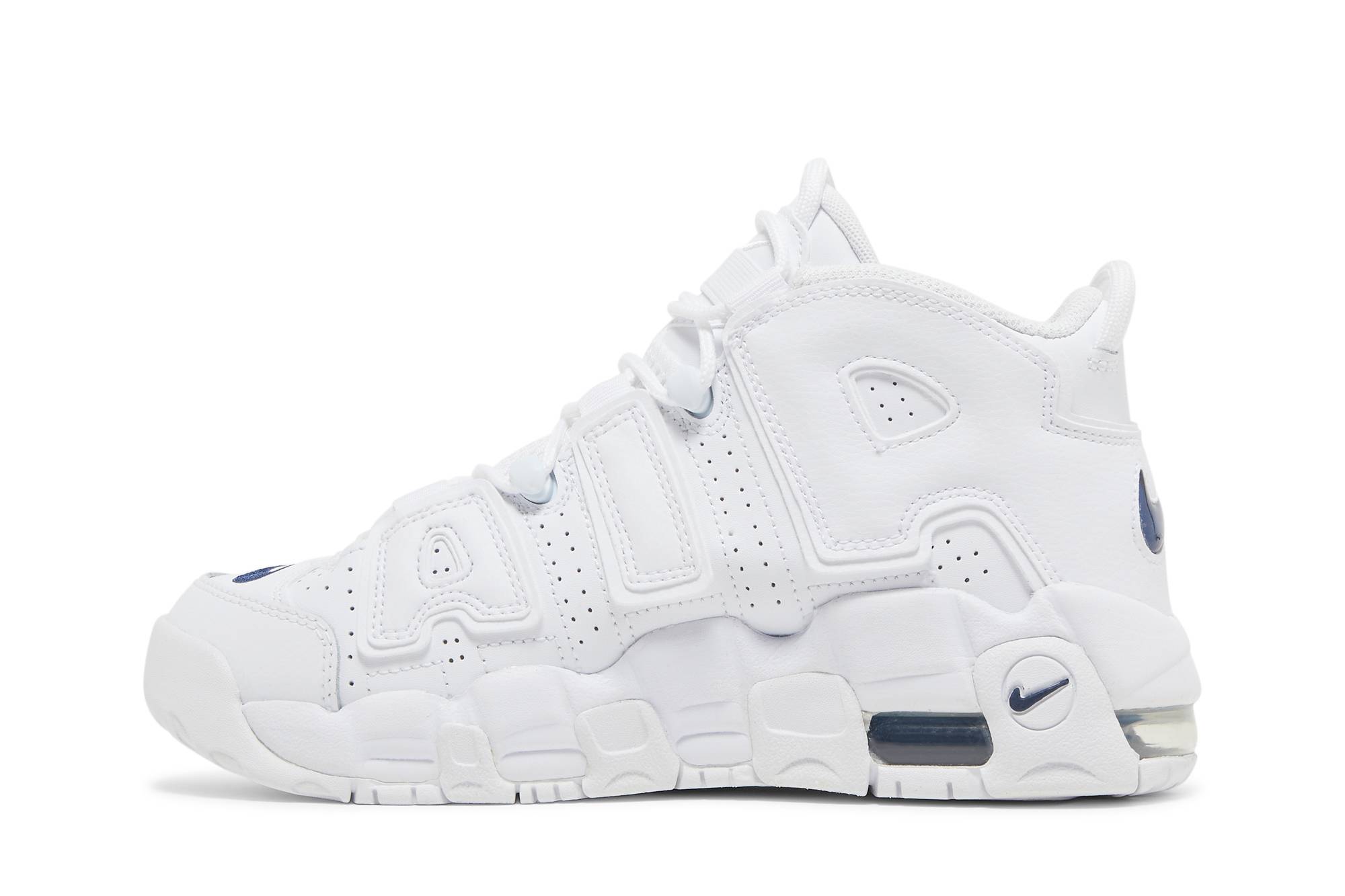(Grade School) Nike Air More Uptempo White Midnight Navy DH9719-100 Nicesnk