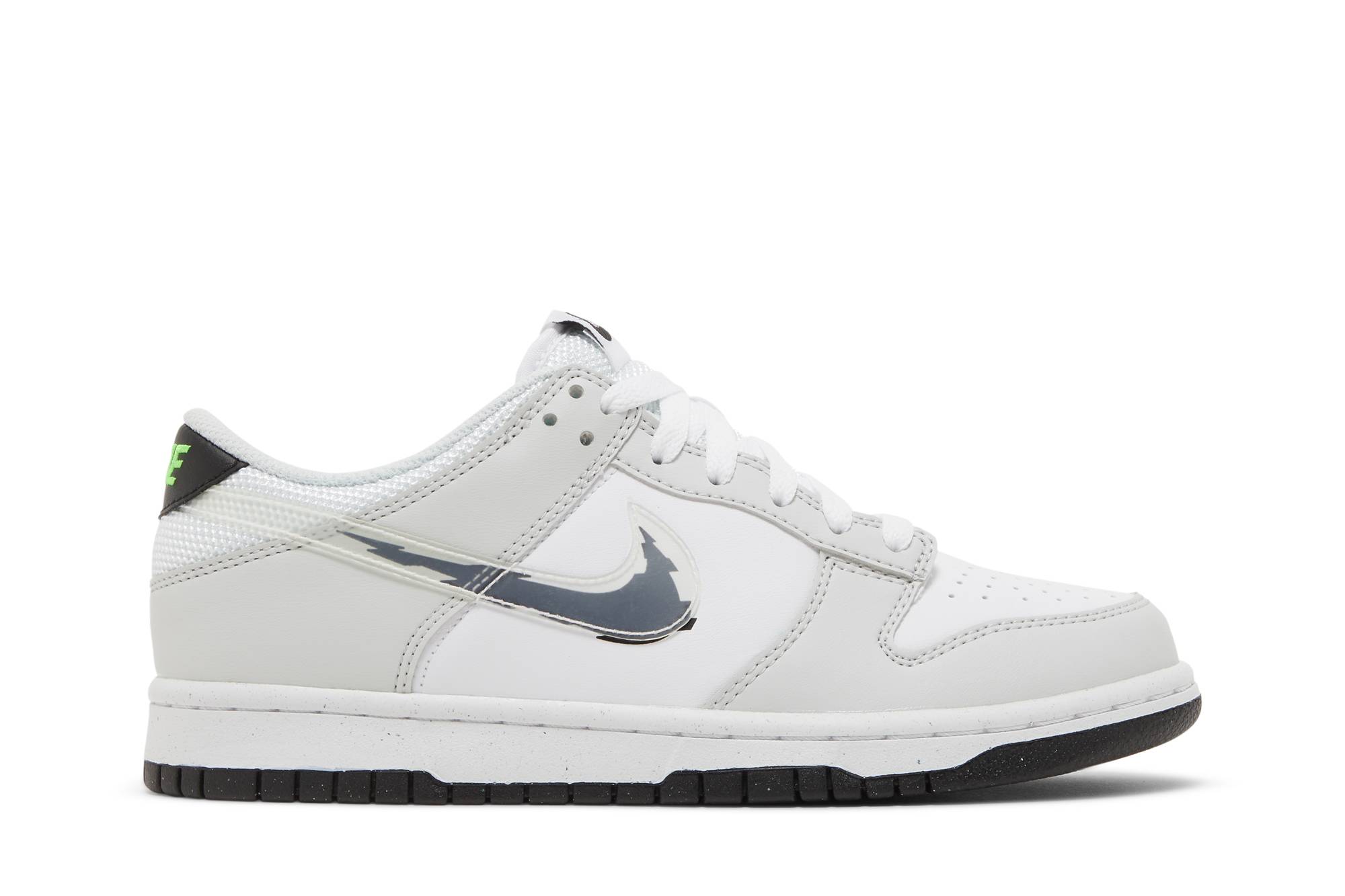 (Grade School) Nike Dunk Low Glitch Swoosh DV3033-001 Nicesnk