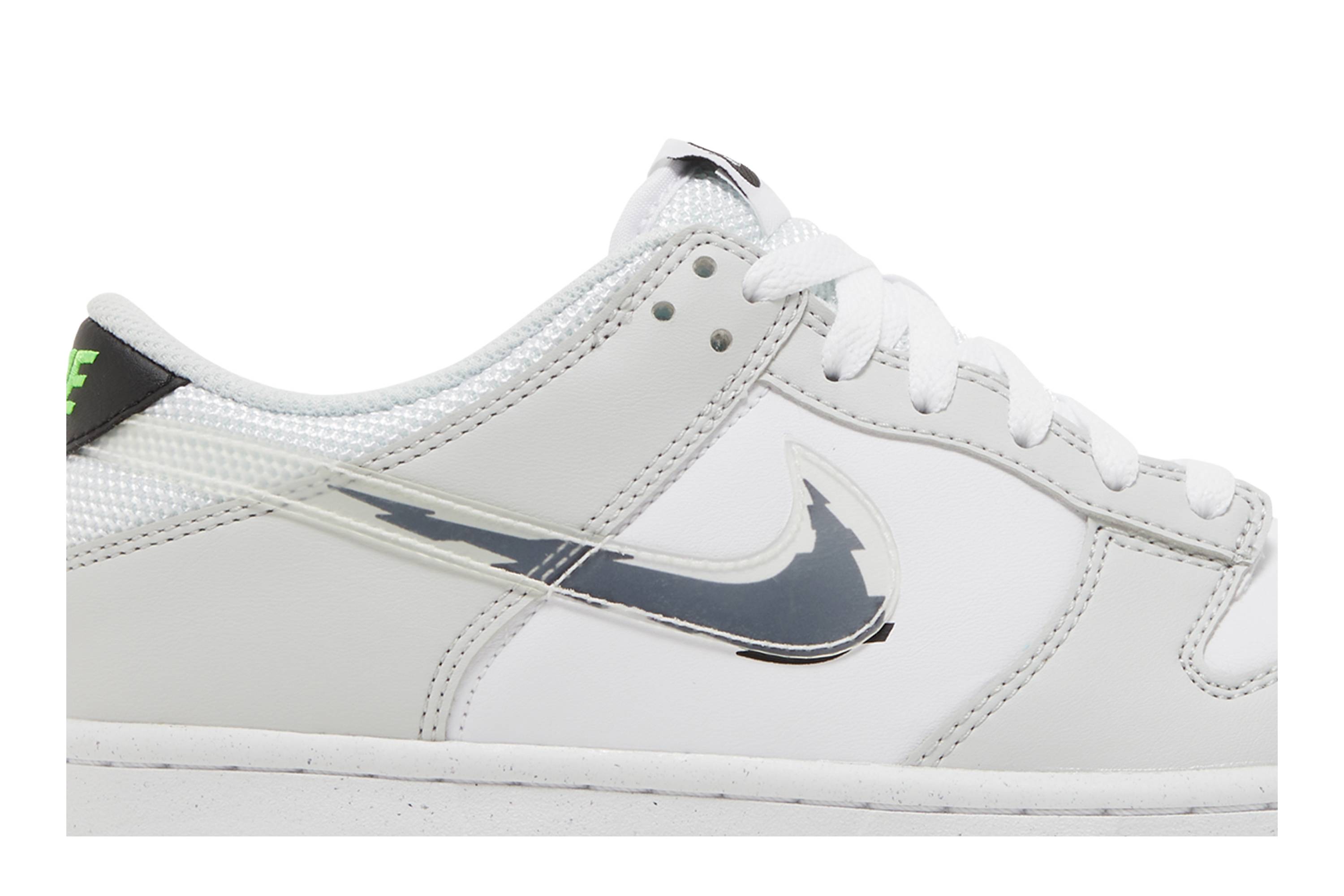 (Grade School) Nike Dunk Low Glitch Swoosh DV3033-001 Nicesnk