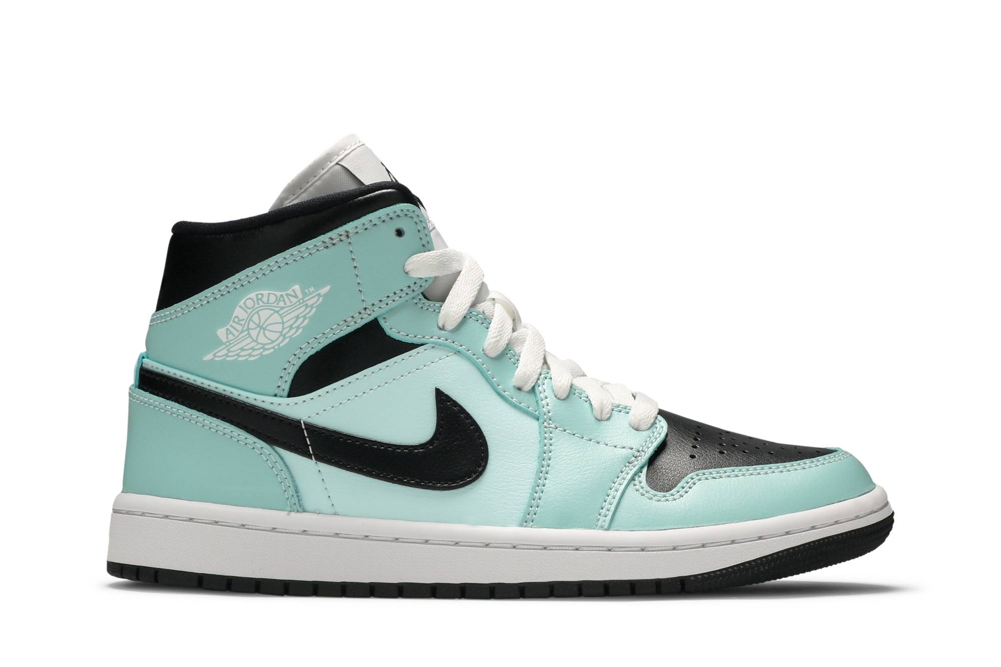 (Women) Air Jordan 1 Mid Aqua Black BQ6472-300 Nicesnk