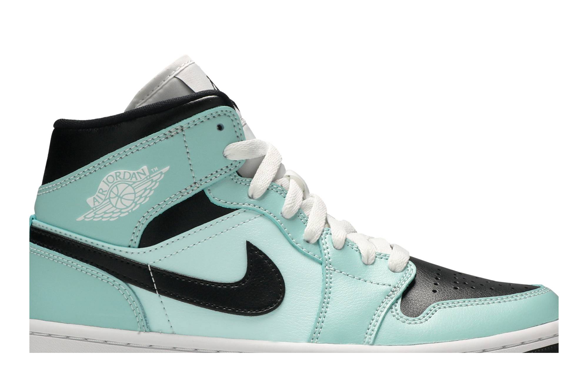 (Women) Air Jordan 1 Mid Aqua Black BQ6472-300 Nicesnk