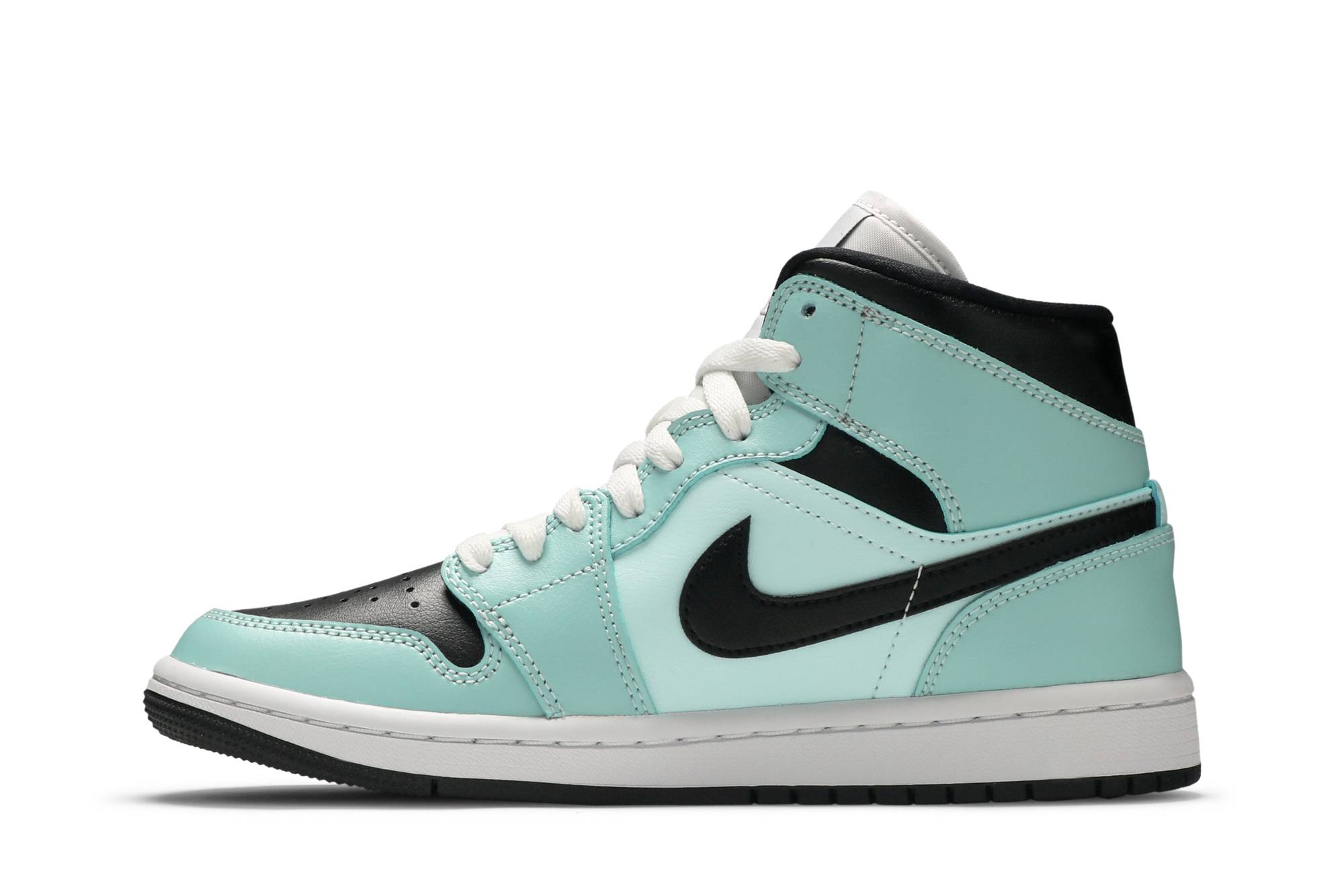 (Women) Air Jordan 1 Mid Aqua Black BQ6472-300 Nicesnk