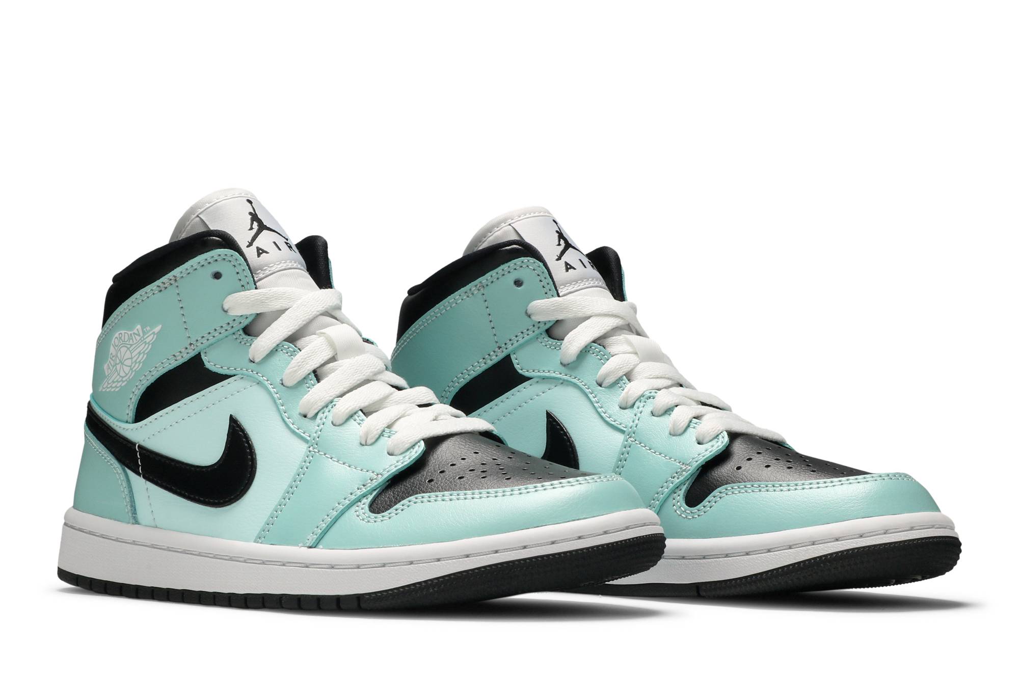 (Women) Air Jordan 1 Mid Aqua Black BQ6472-300 Nicesnk