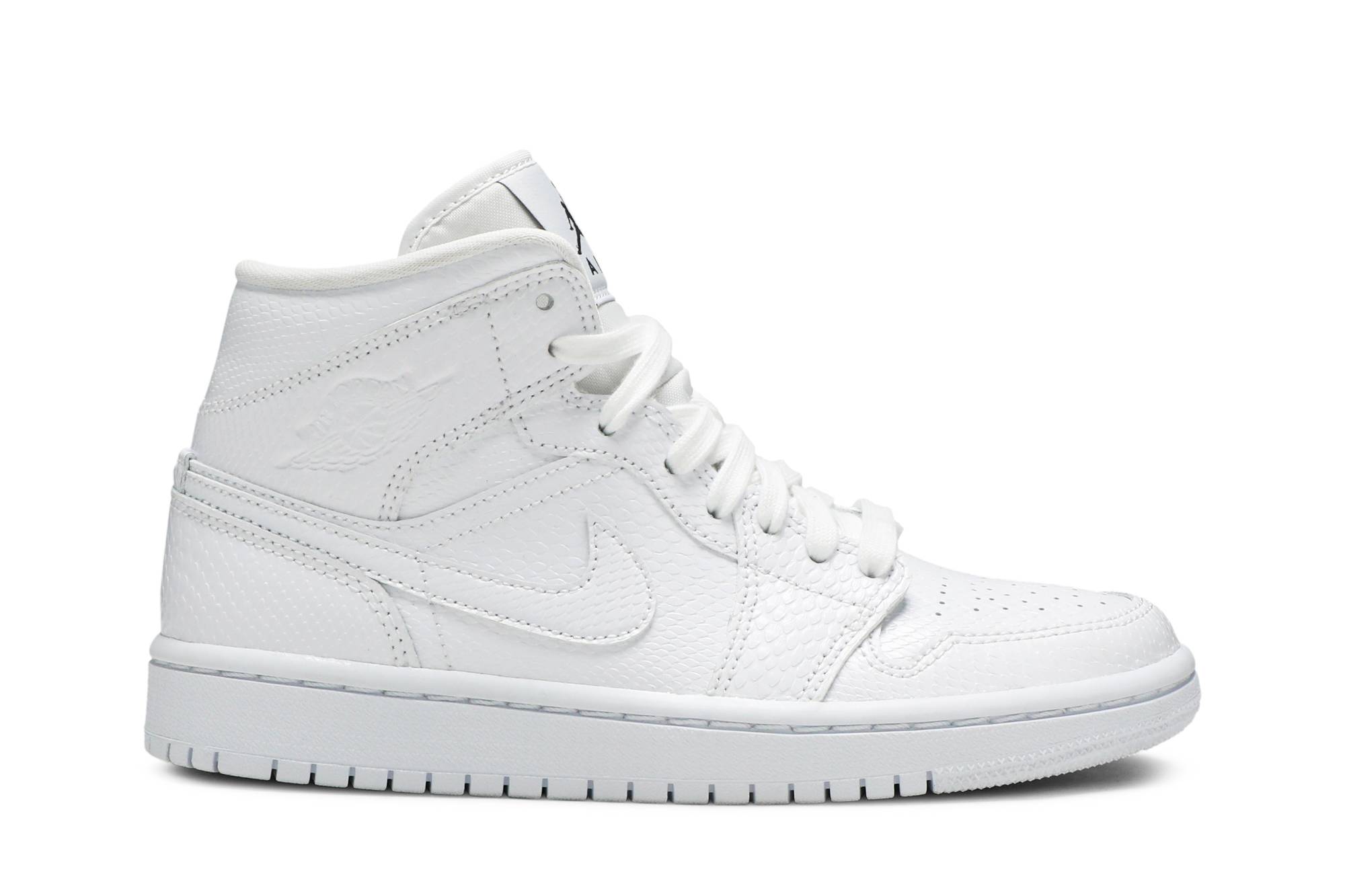 (Women) Air Jordan 1 Mid ‘White Snakeskin’ BQ6472-110