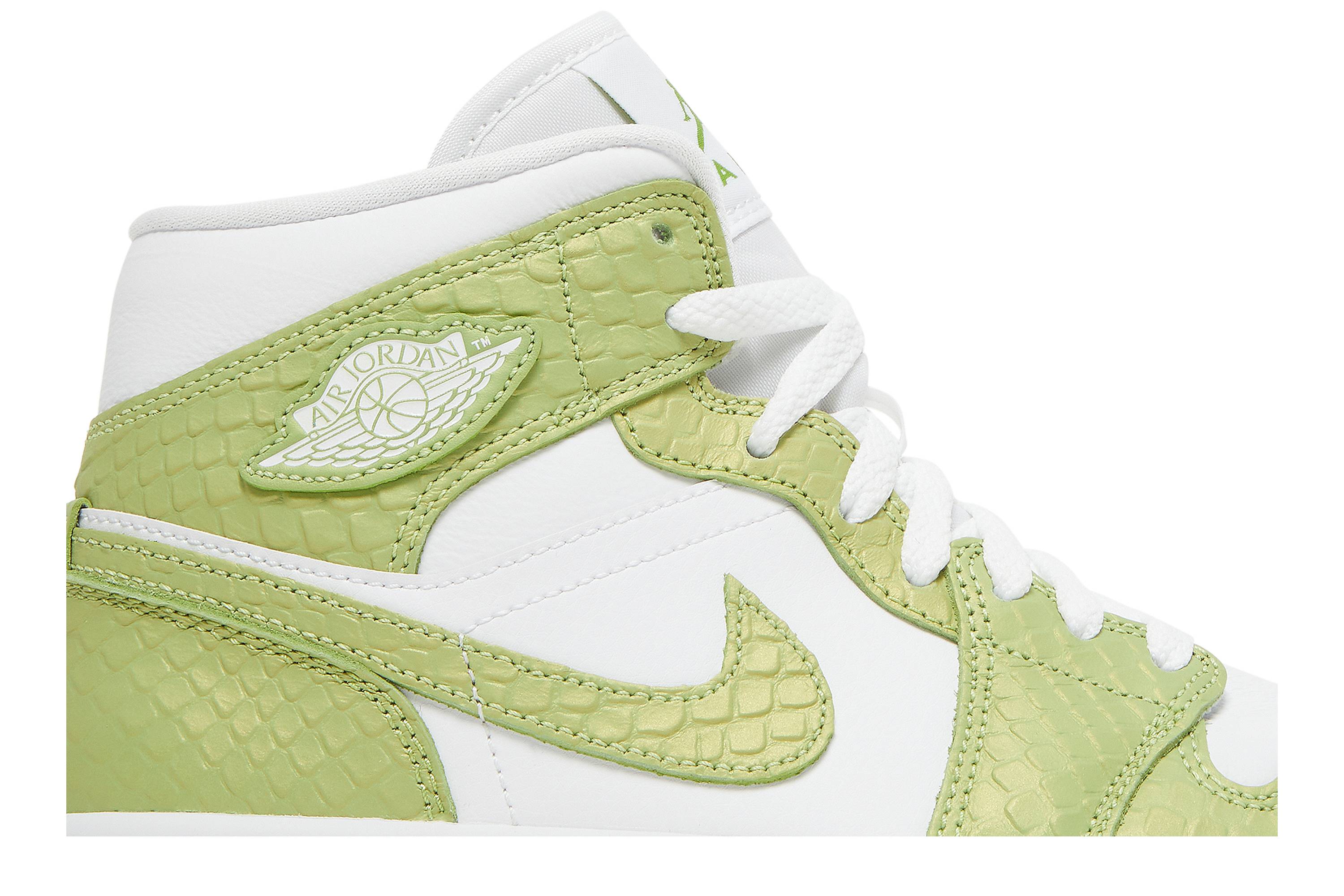 (Women) Air Jordan 1 Mid SE Green Python DV2959-113 Nicesnk