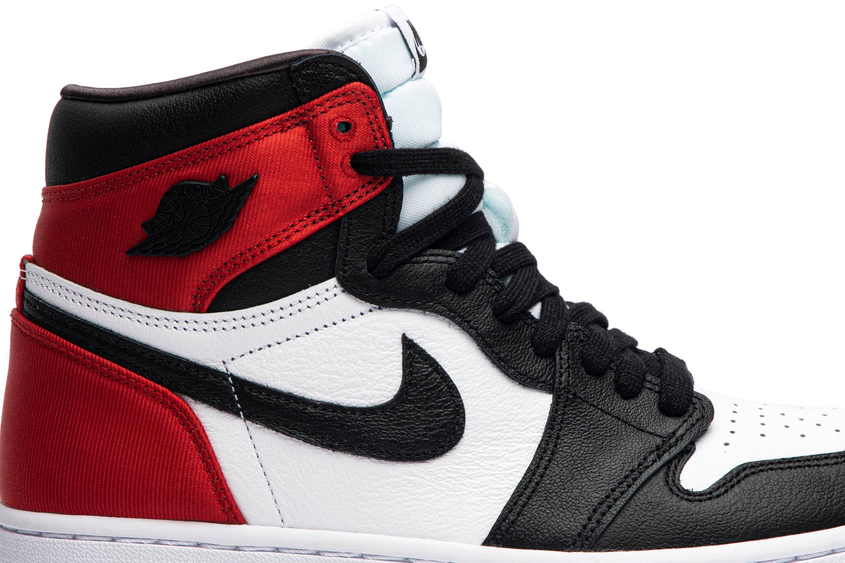 (Women) Air Jordan 1 Retro High Satin Black Toe CD0461-016 Nicesnk