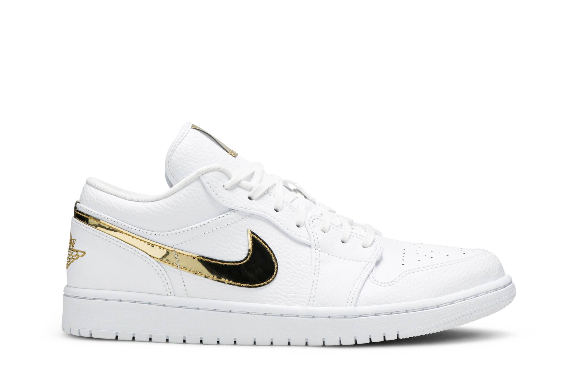(Women) Air Jordan 1 Retro Low White Metallic Gold CZ4776-100 Nicesnk