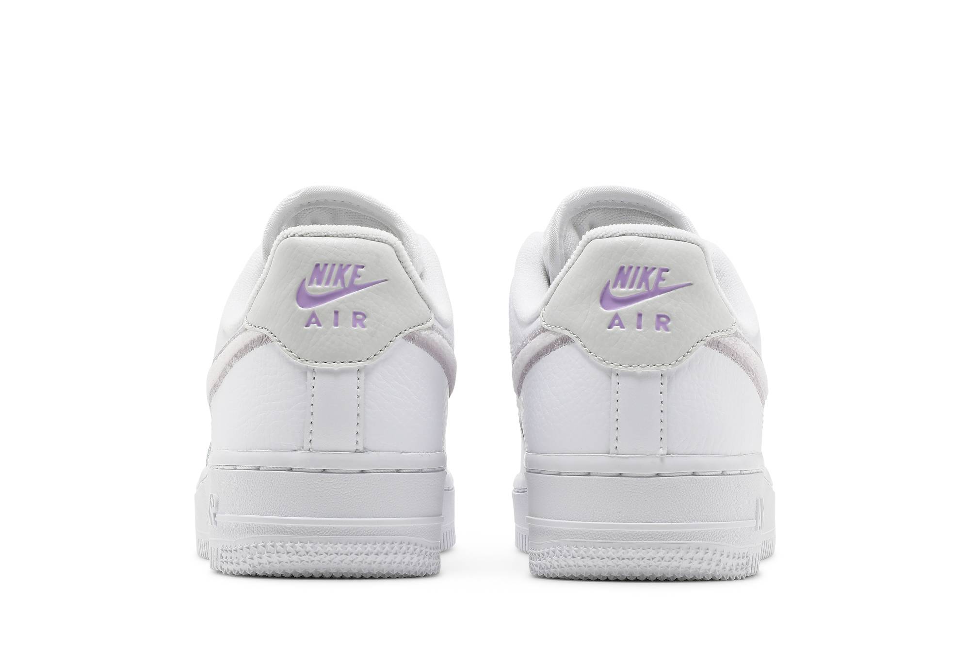 (Women) Nike Air Force 1 07 Essential Chenille Swoosh – White Lilac DN5056-100 Nicesnk