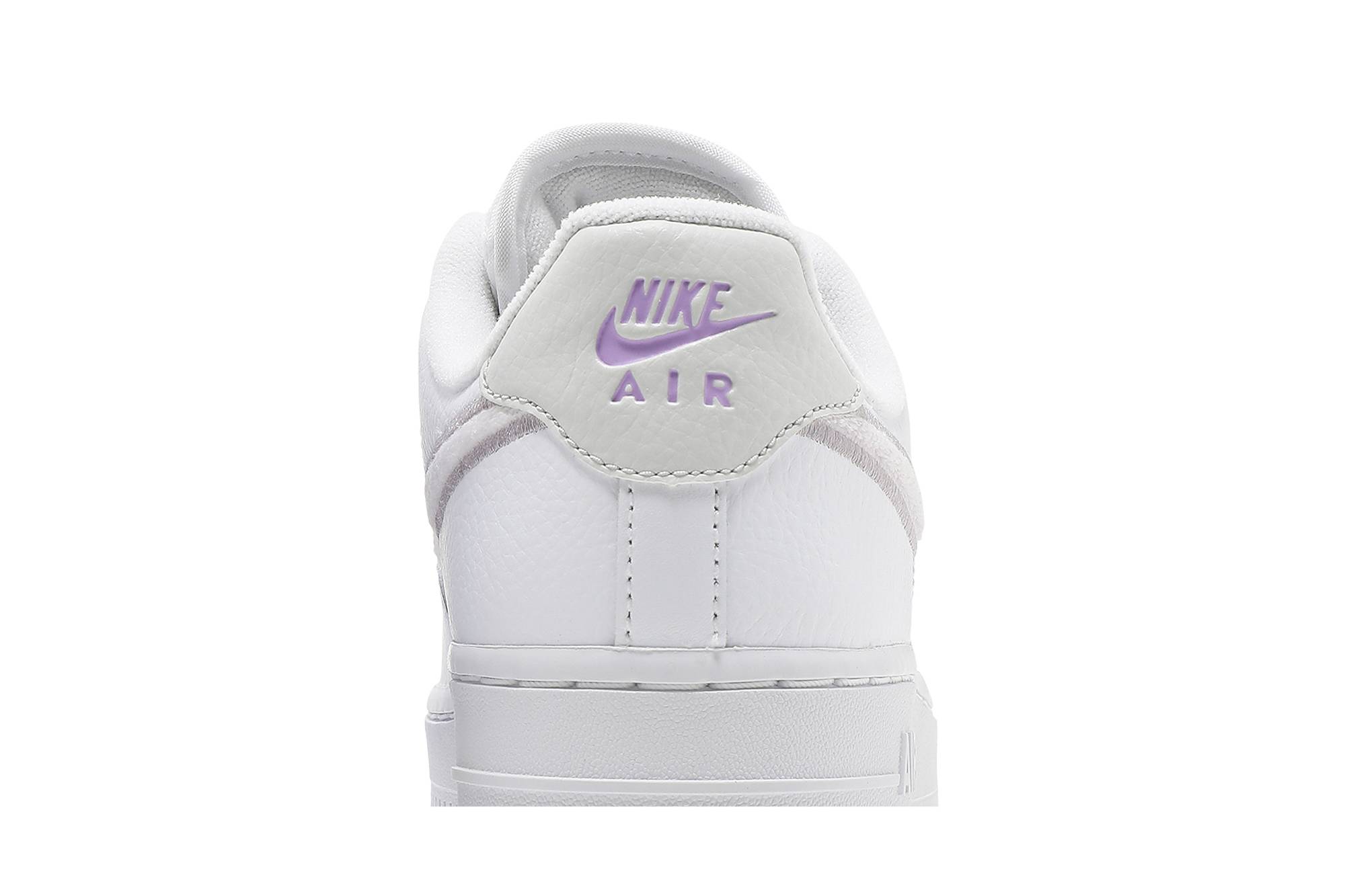 (Women) Nike Air Force 1 07 Essential Chenille Swoosh – White Lilac DN5056-100 Nicesnk