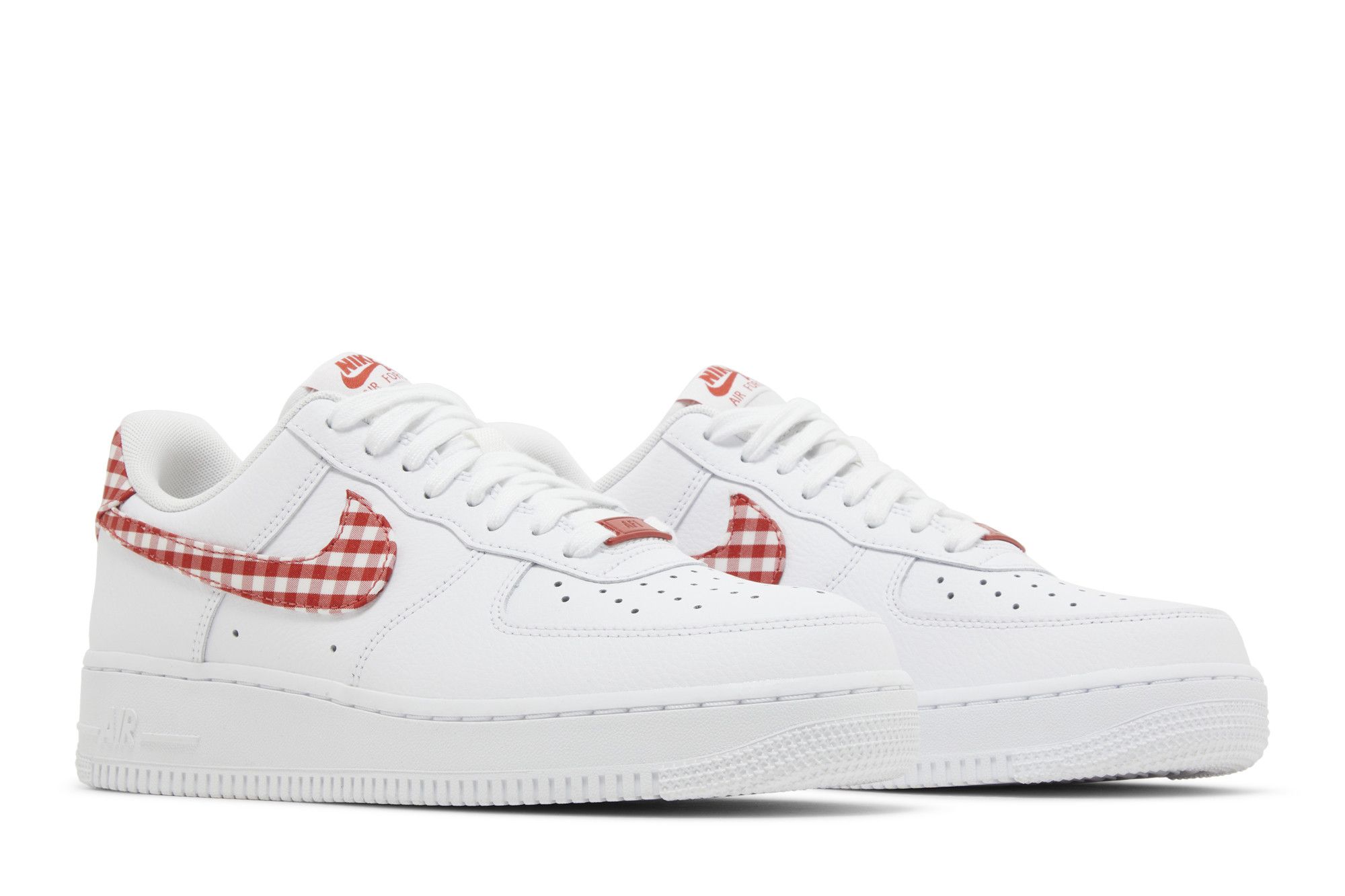 (Women) Nike Air Force 1 07 Essential Mystic Red Gingham DZ2784-101 Nicesnk