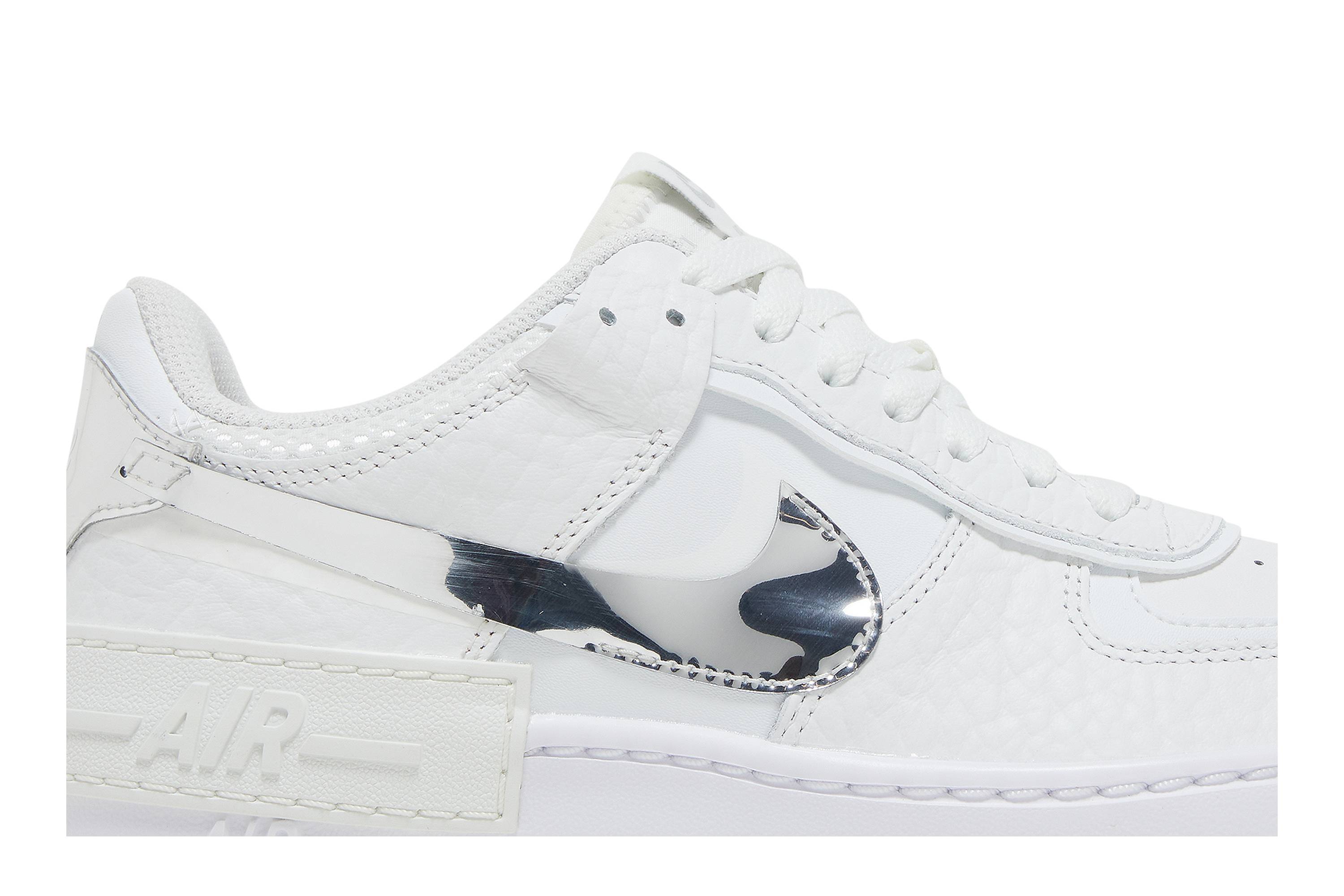 (Women) Nike Air Force 1 Shadow White Metallic Silver DQ0837-100 Nicesnk