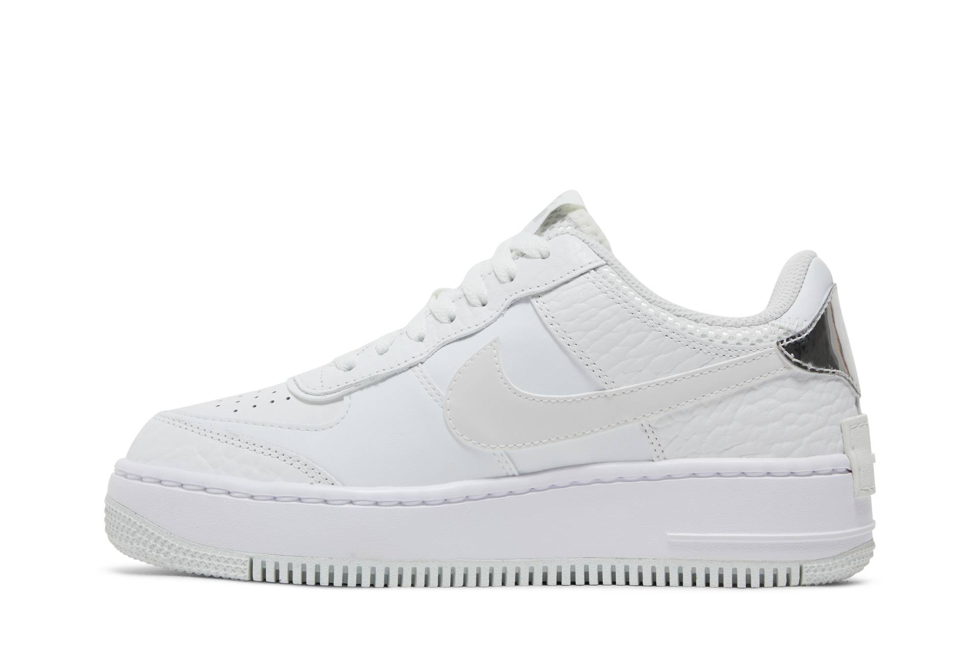 (Women) Nike Air Force 1 Shadow White Metallic Silver DQ0837-100 Nicesnk