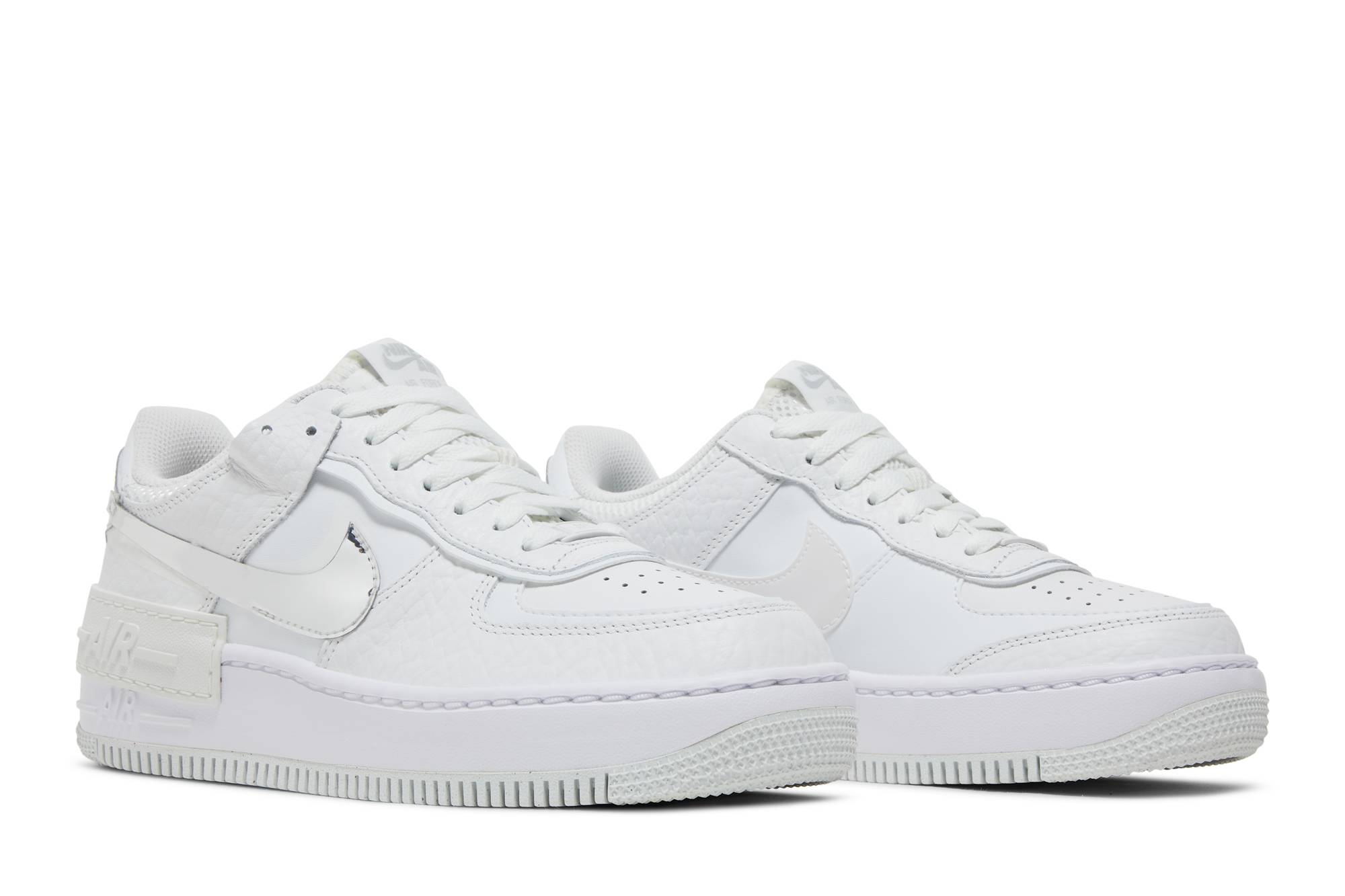 (Women) Nike Air Force 1 Shadow White Metallic Silver DQ0837-100 Nicesnk