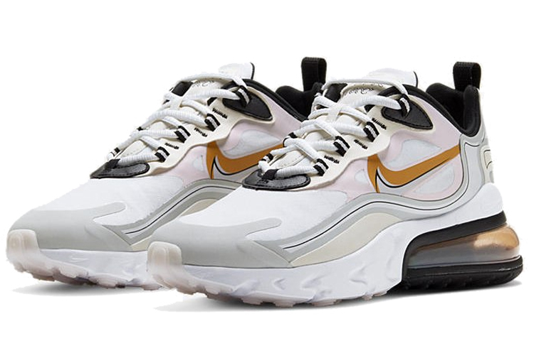 (Women) Nike Air Max 270 React White/Gold CK4126-001 Nicesnk