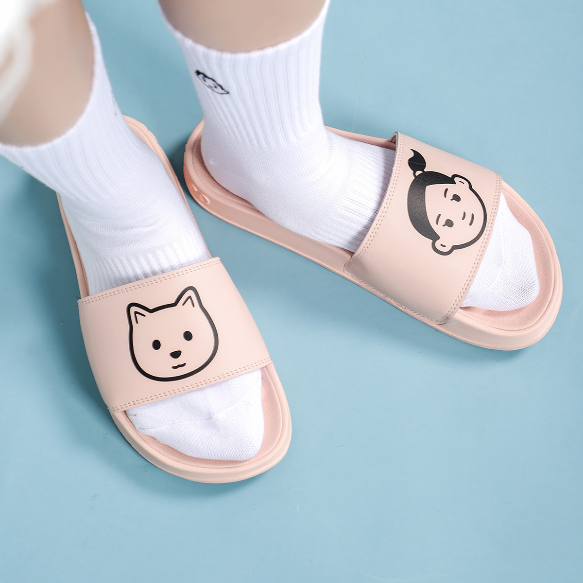 (Women) New Balance Noritake x 200 Series Illustration Crossover Stylish Sports Slippers Pink SWF200NP Nicesnk