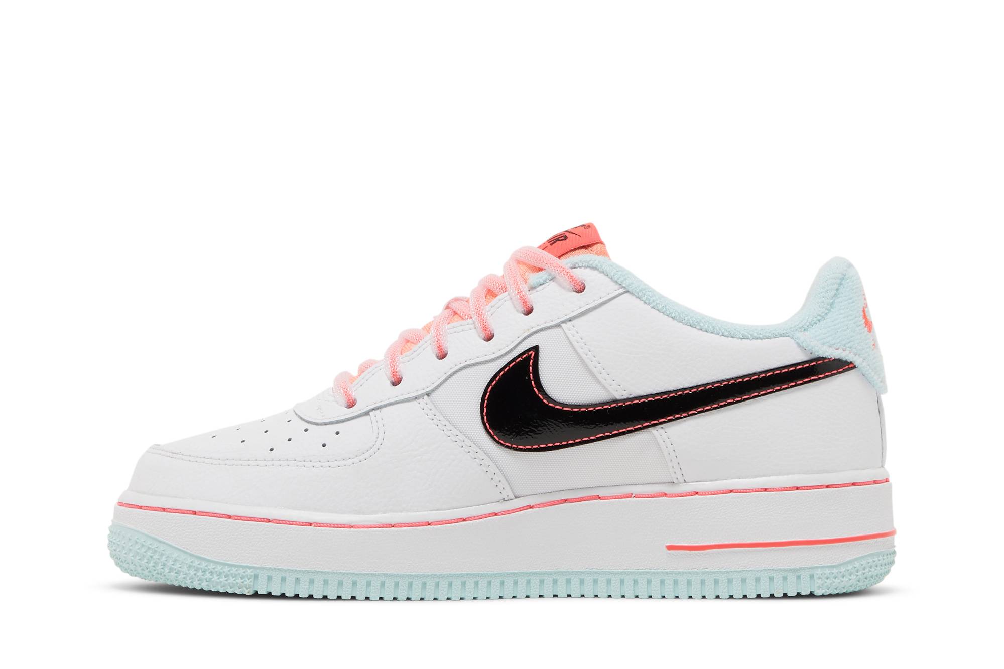 (Youth) Nike Air Force 1 07 LV8 GS White Atomic Pink DD7709-100 Nicesnk