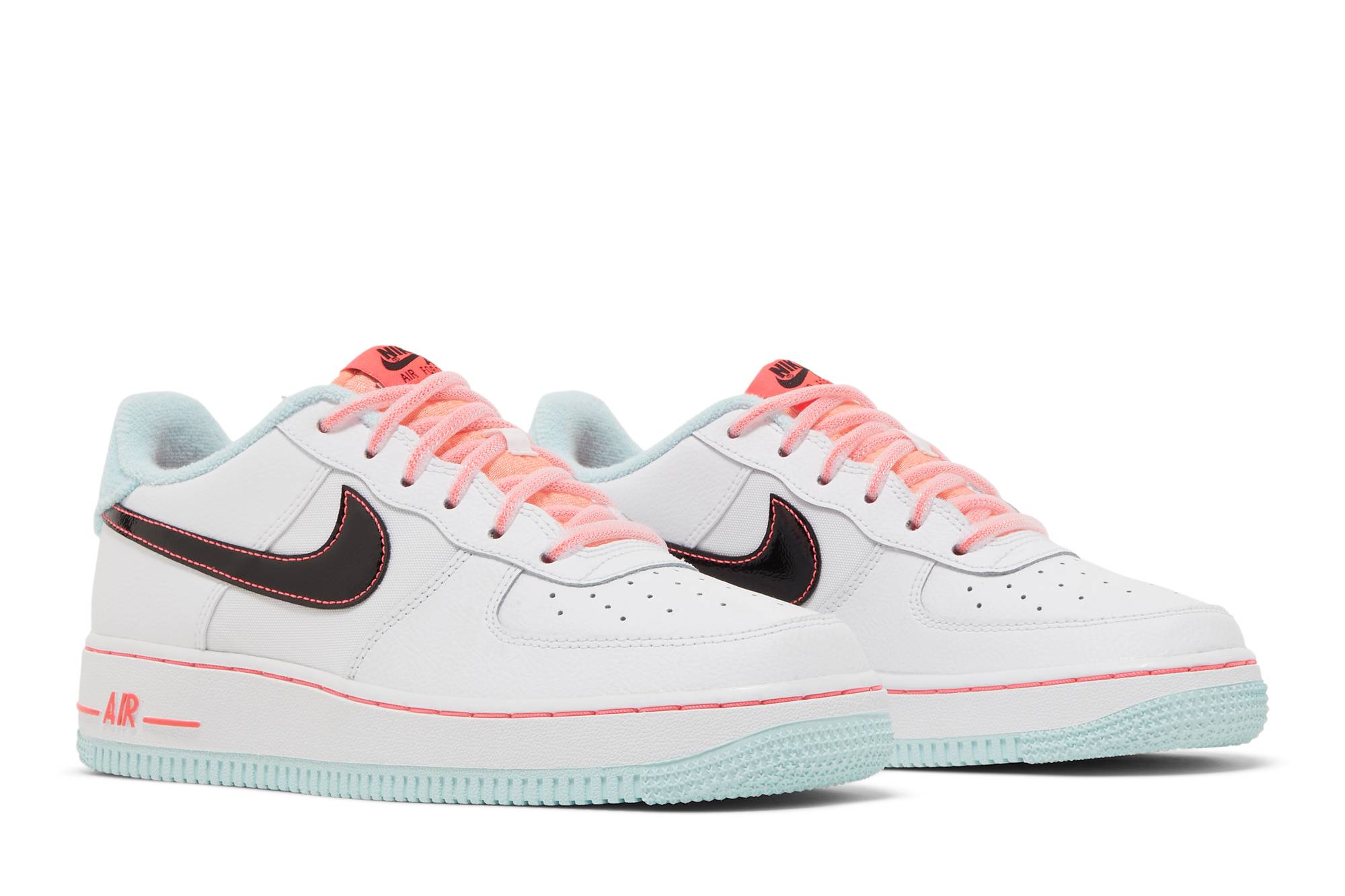 (Youth) Nike Air Force 1 07 LV8 GS White Atomic Pink DD7709-100 Nicesnk