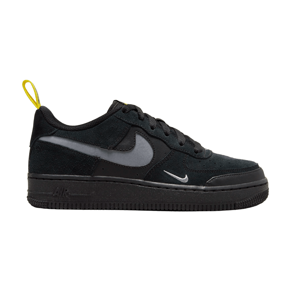 (Youth) Nike Air Force 1 Low Cut Out Swoosh – Grey DQ1097-002 Nicesnk