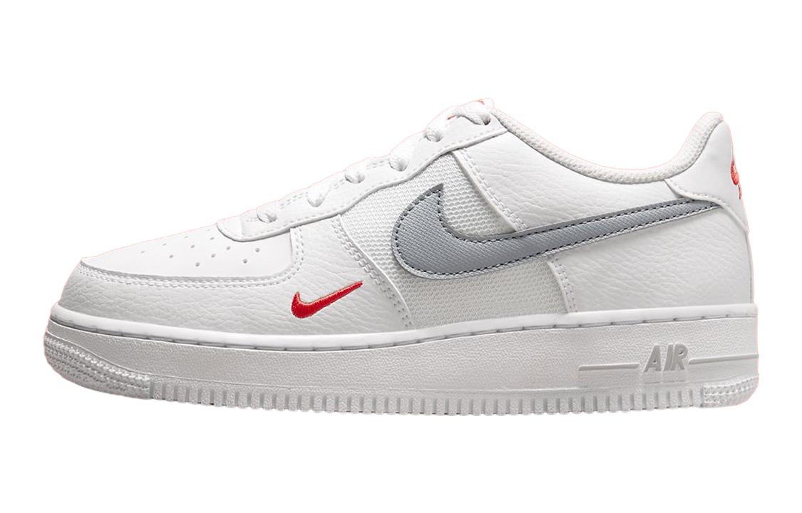 (Youth) Nike Air Force 1 Low White Grey Red FD9772-100 Nicesnk